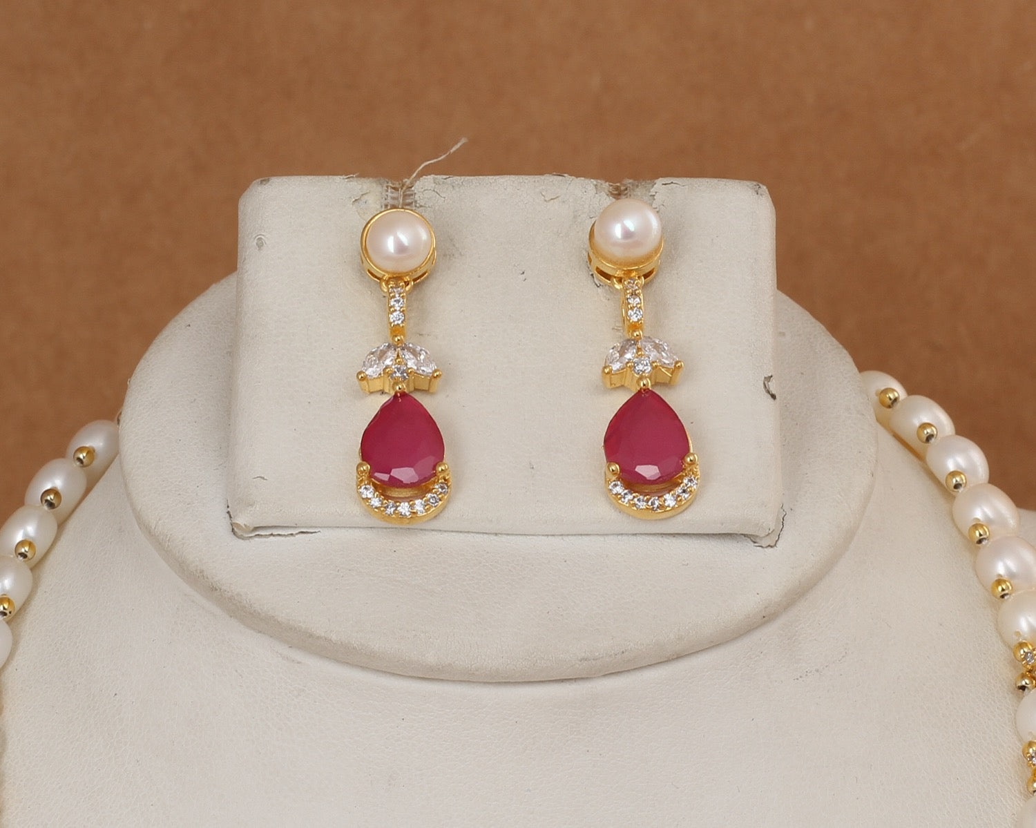 Real Natural Fresh Water Exclusive Pearl Set With Certificate For Women(D.No ADPRLS3050)