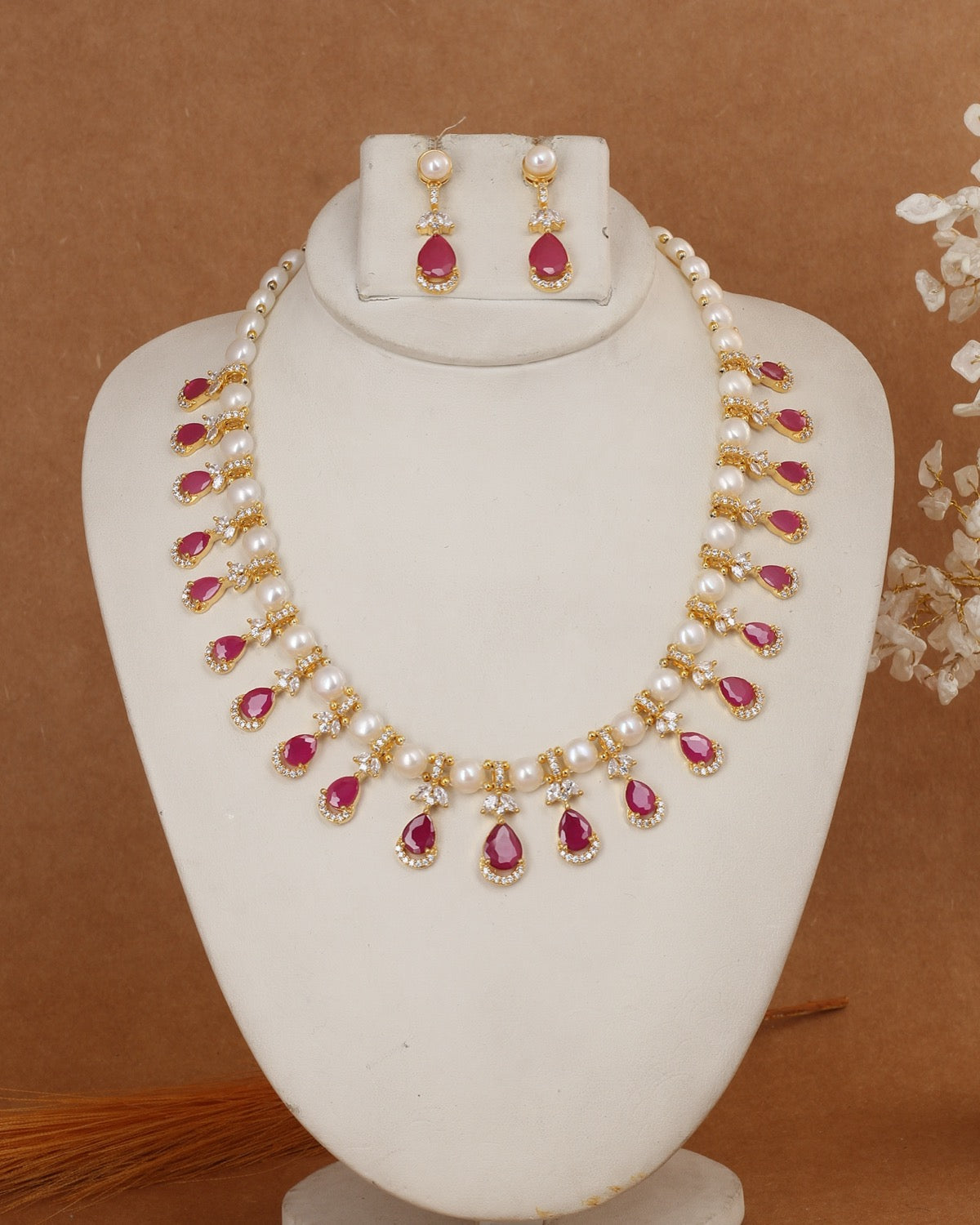 Real Natural Fresh Water Exclusive Pearl Set With Certificate For Women(D.No ADPRLS3050)