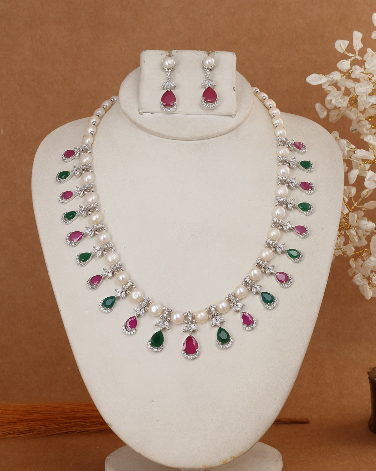 Real Natural Fresh Water Exclusive Pearl Set With Certificate For Women(D.No ADPRLS3052)