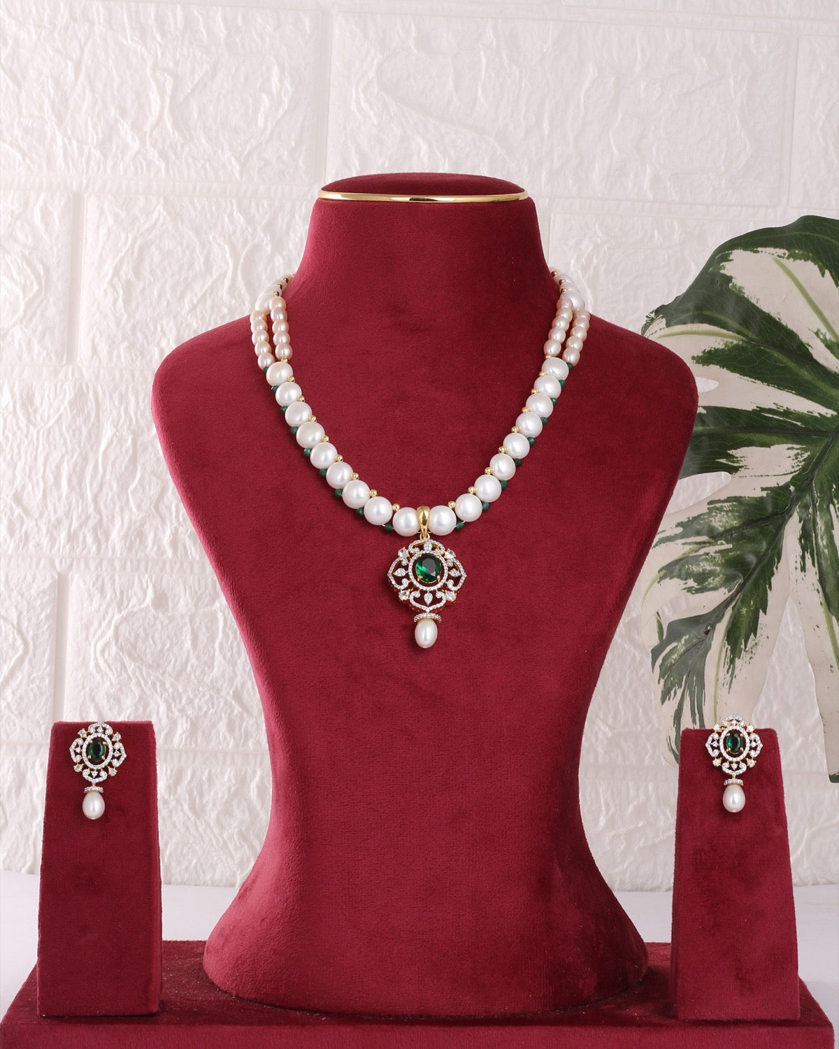 Authentic Real Natural Freshwater Button Pearl Necklace Set For Women With Certificate(D.No ADPRLS3059)