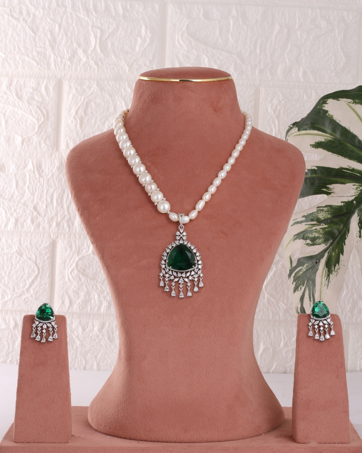 Authentic Real Natural Freshwater Button Pearl Necklace Set For Women With Certificate(D.No ADPRLS3074)