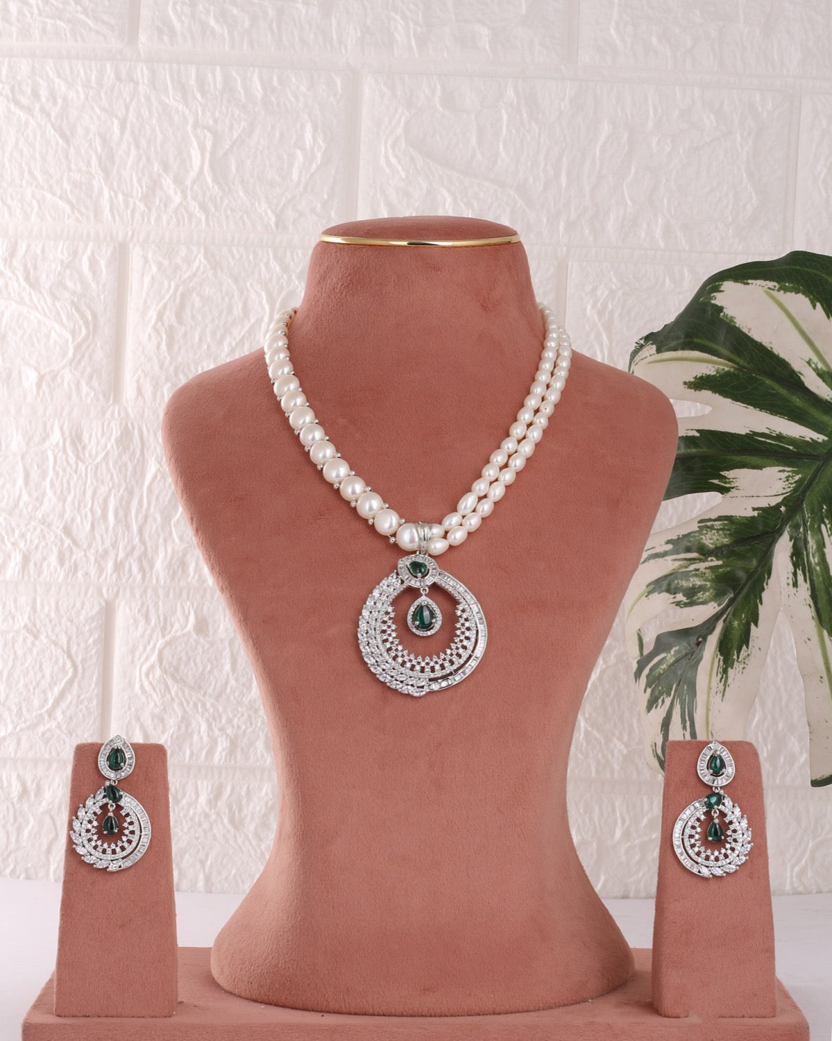 Authentic Real Natural Freshwater Button Pearl Necklace Set For Women With Certificate(D.No ADPRLS3078)