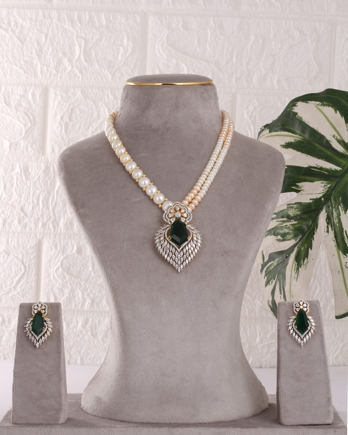 Authentic Real Natural Freshwater Button Pearl Necklace Set For Women With Certificate(D.No ADPRLS3090)