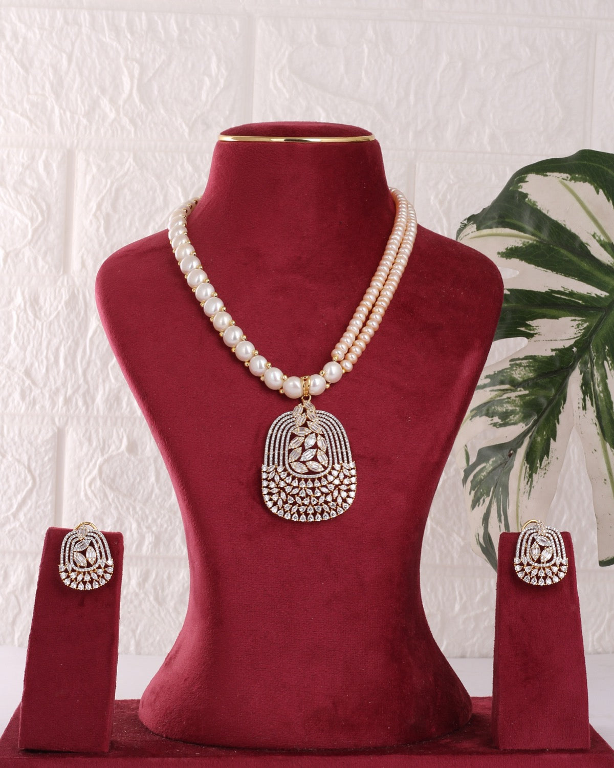 Authentic Real Natural Freshwater Button Pearl Necklace Set For Women With Certificate(D.No ADPRLS3103)