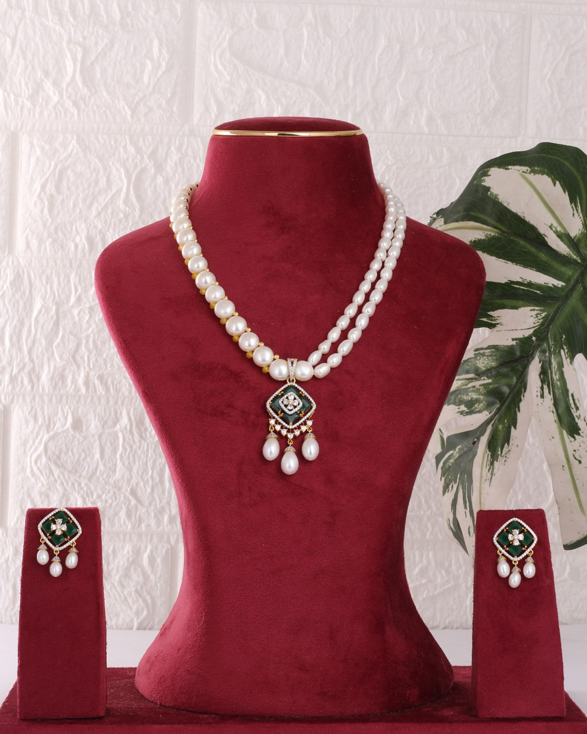 Authentic Real Natural Freshwater Button Pearl Necklace Set For Women With Certificate(D.No ADPRLS3122)