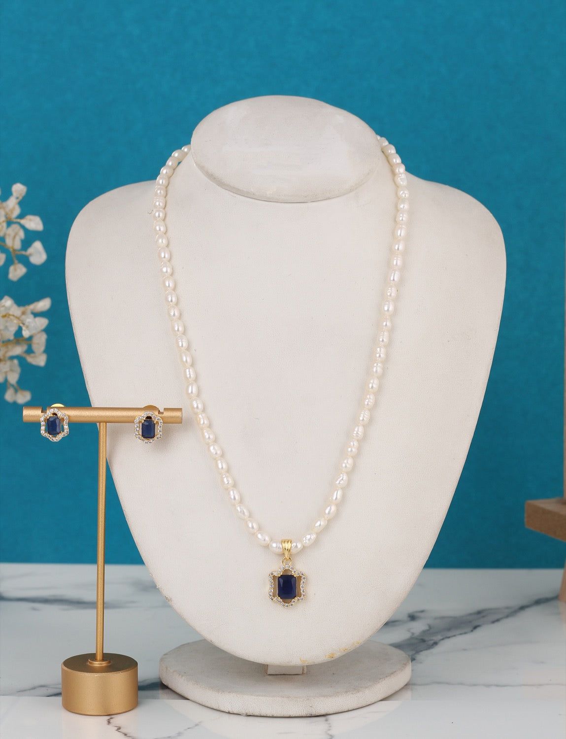 Authentic Natural Freshwater Single String Real Pearl Necklace Set With Certificate(D.No ADPRLS3128)