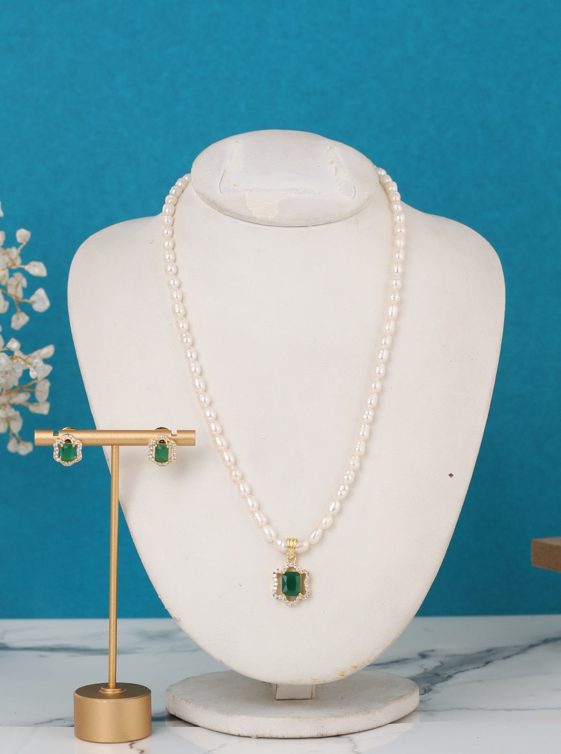 Authentic Natural Freshwater Single String Real Pearl Necklace Set With Certificate(D.No ADPRLS3129)