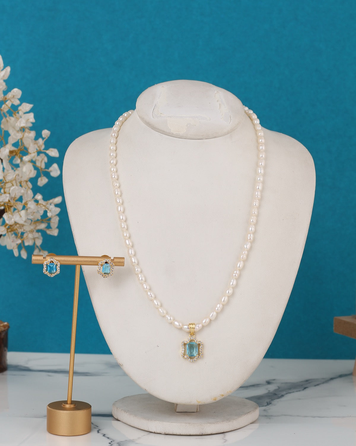 Authentic Natural Freshwater Single String Real Pearl Necklace Set With Certificate(D.No ADPRLS3130)