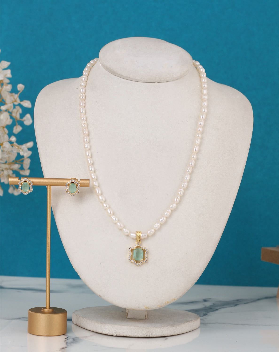 Authentic Natural Freshwater Single String Real Pearl Necklace Set With Certificate(D.No ADPRLS3132)