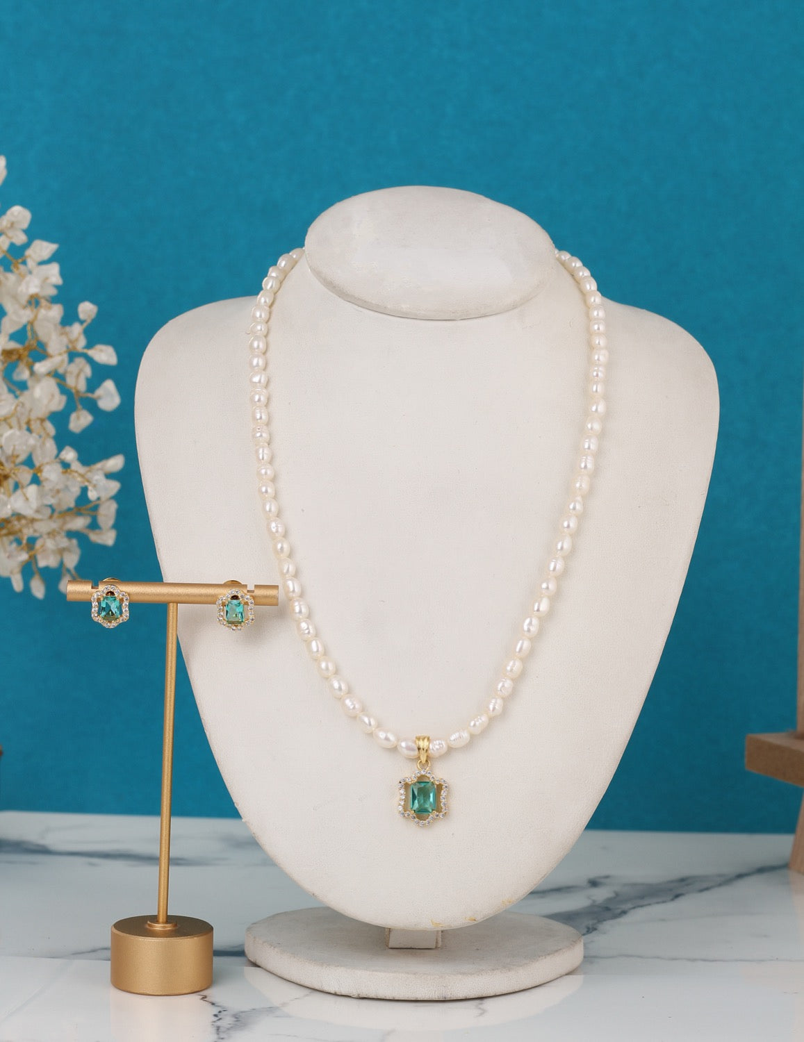 Authentic Natural Freshwater Single String Real Pearl Necklace Set With Certificate(D.No ADPRLS3133)
