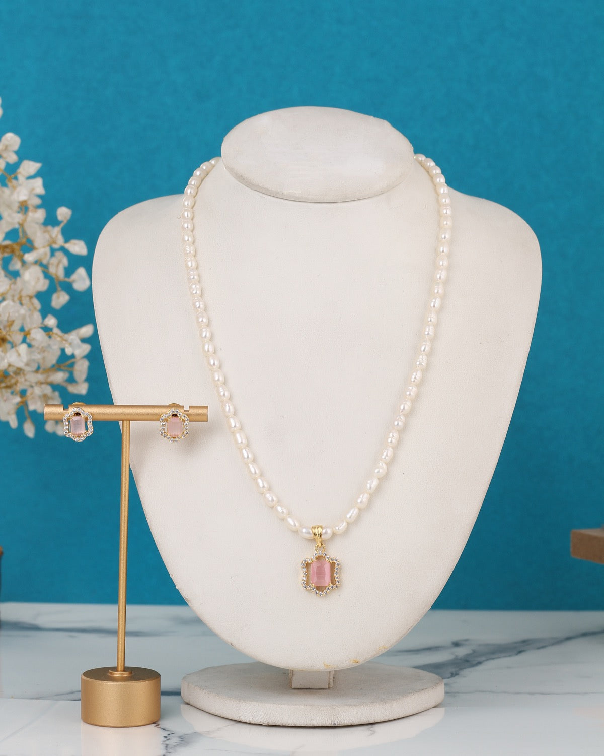 Authentic Natural Freshwater Single String Real Pearl Necklace Set With Certificate(D.No ADPRLS3135)