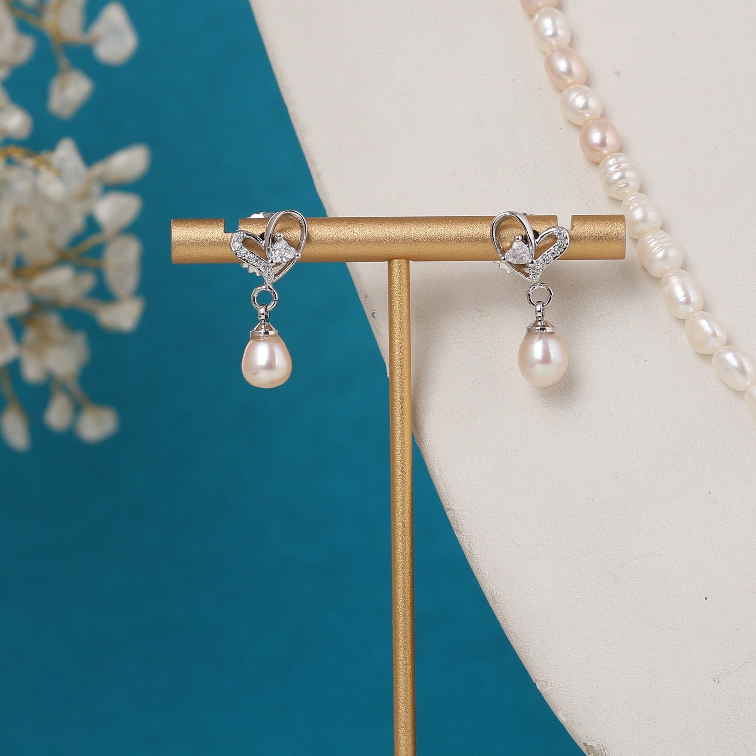 Authentic Natural Freshwater Single String Real Pearl Necklace Set With Certificate(D.No ADPRLS3136)