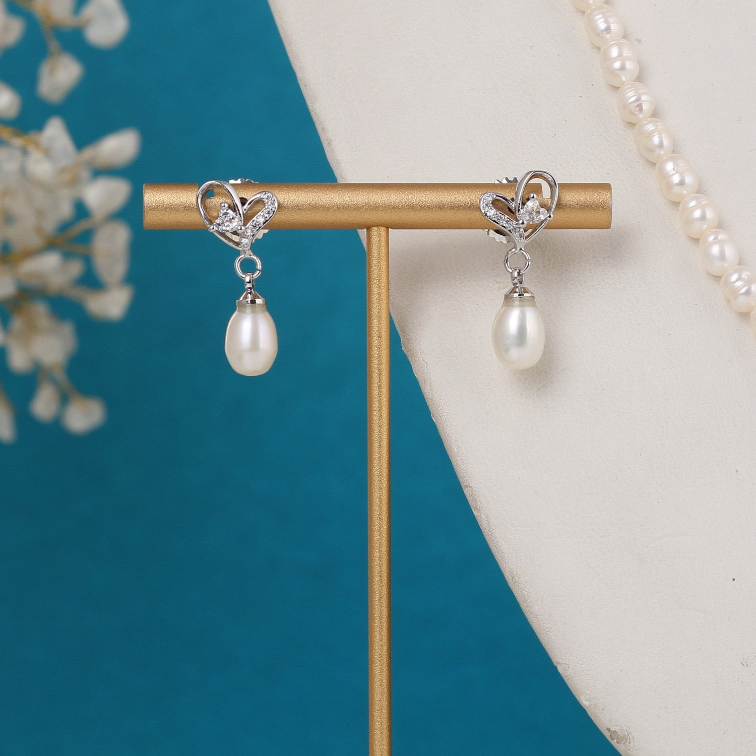 Authentic Natural Freshwater Single String Real Pearl Necklace Set With Certificate(D.No ADPRLS3138)