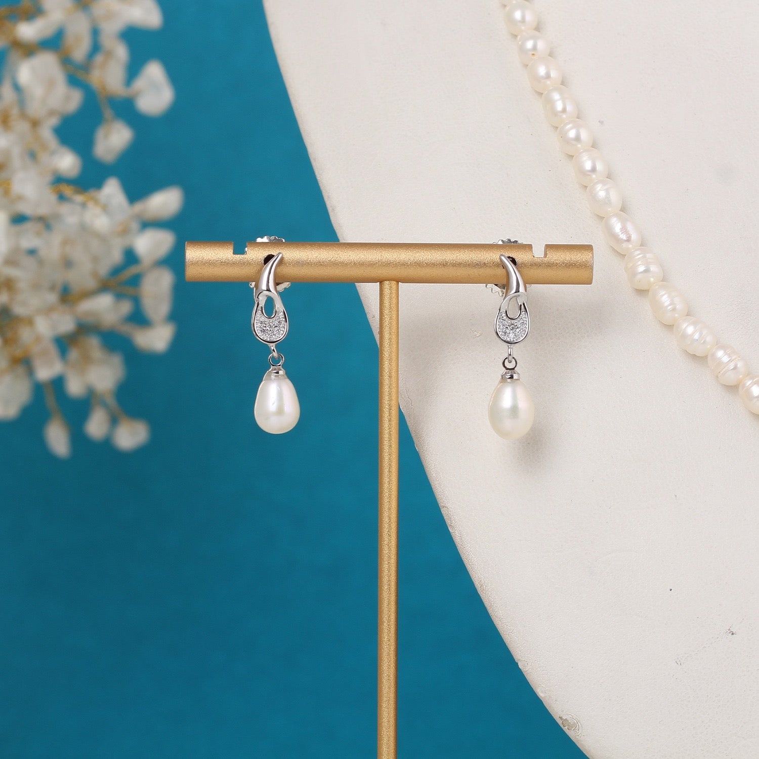 Authentic Natural Freshwater Single String Real Pearl Necklace Set With Certificate(D.No ADPRLS3140)