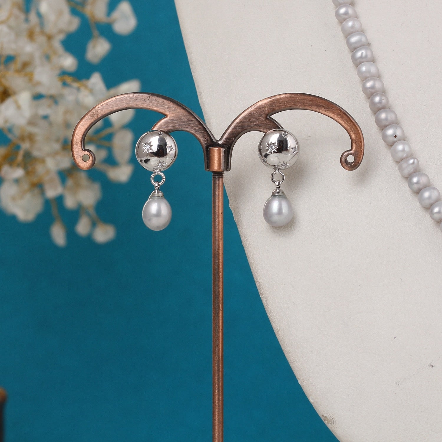 Authentic Natural Freshwater Single String Real Pearl Necklace Set With Certificate(D.No ADPRLS3141)