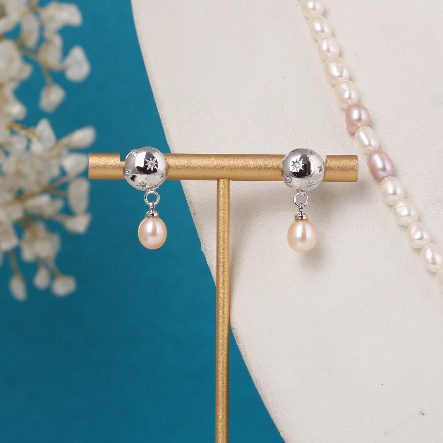 Authentic Natural Freshwater Single String Real Pearl Necklace Set With Certificate(D.No ADPRLS3142)