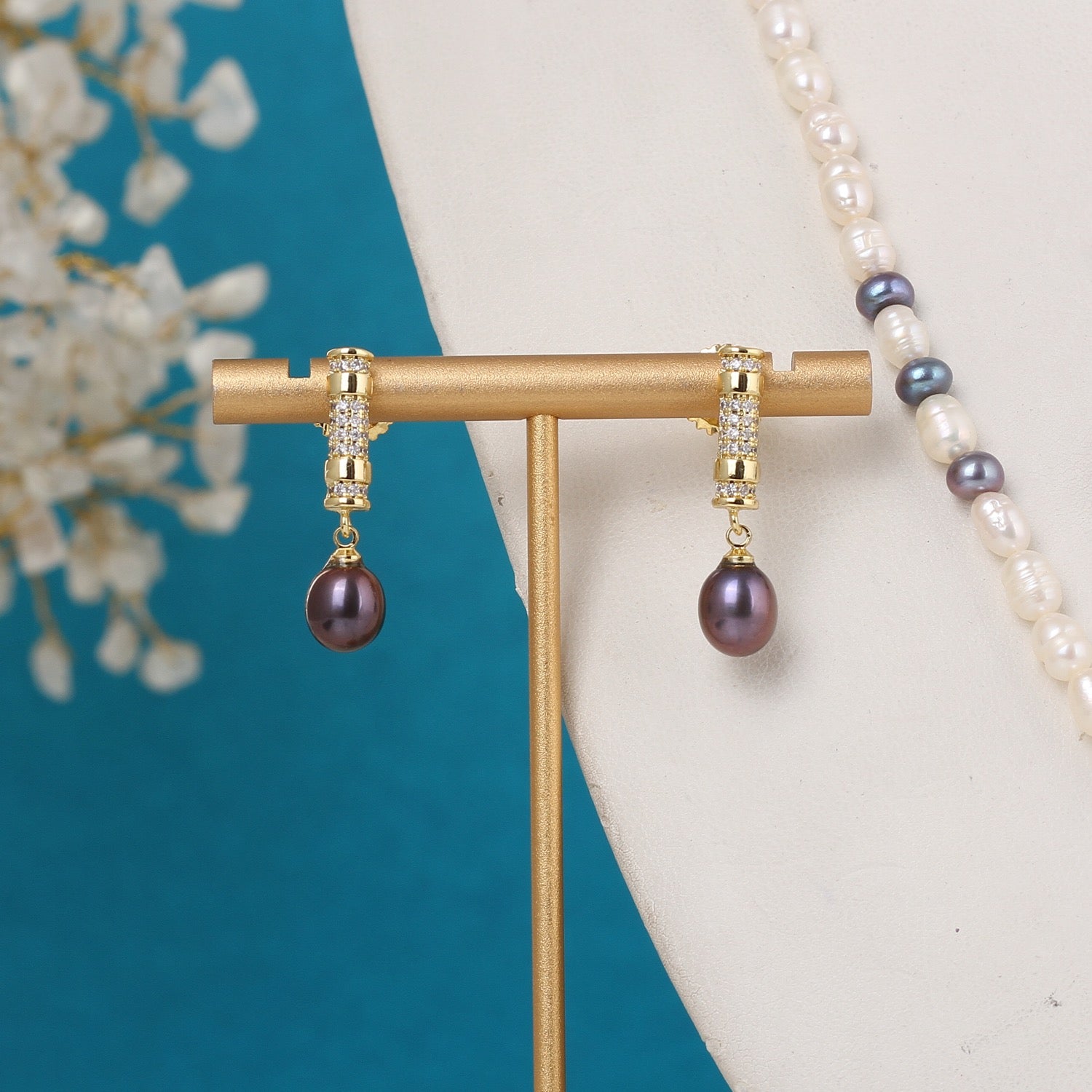 Authentic Natural Freshwater Single String Real Pearl Necklace Set With Certificate(D.No ADPRLS3146)