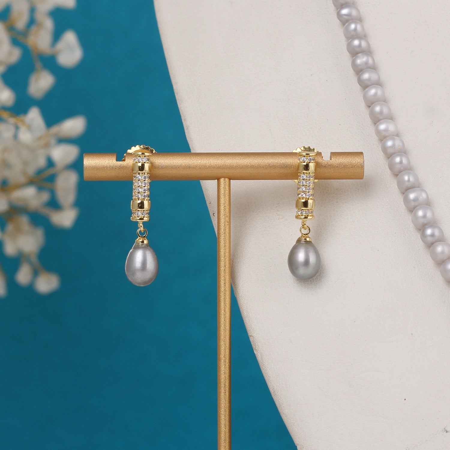 Authentic Natural Freshwater Single String Real Pearl Necklace Set With Certificate(D.No ADPRLS3148)