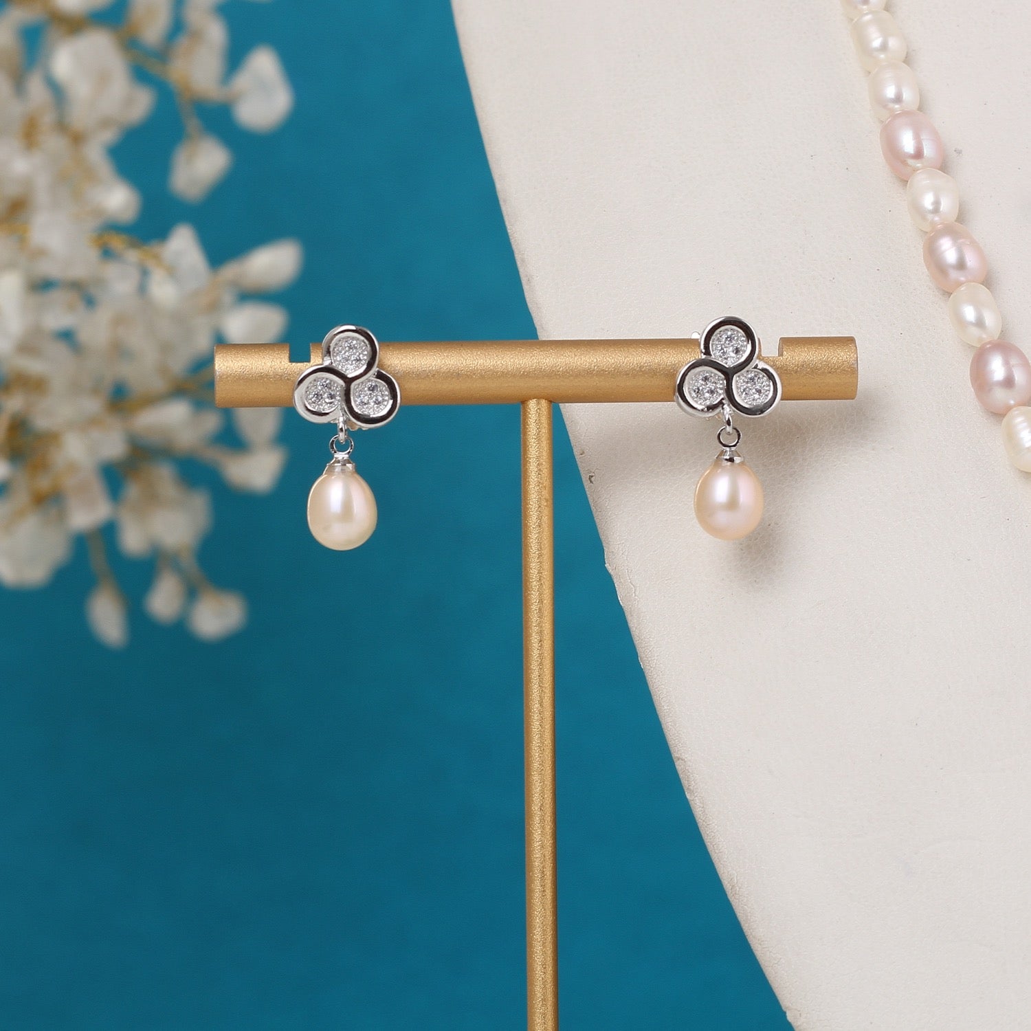 Authentic Natural Freshwater Single String Real Pearl Necklace Set With Certificate(D.No ADPRLS3150)