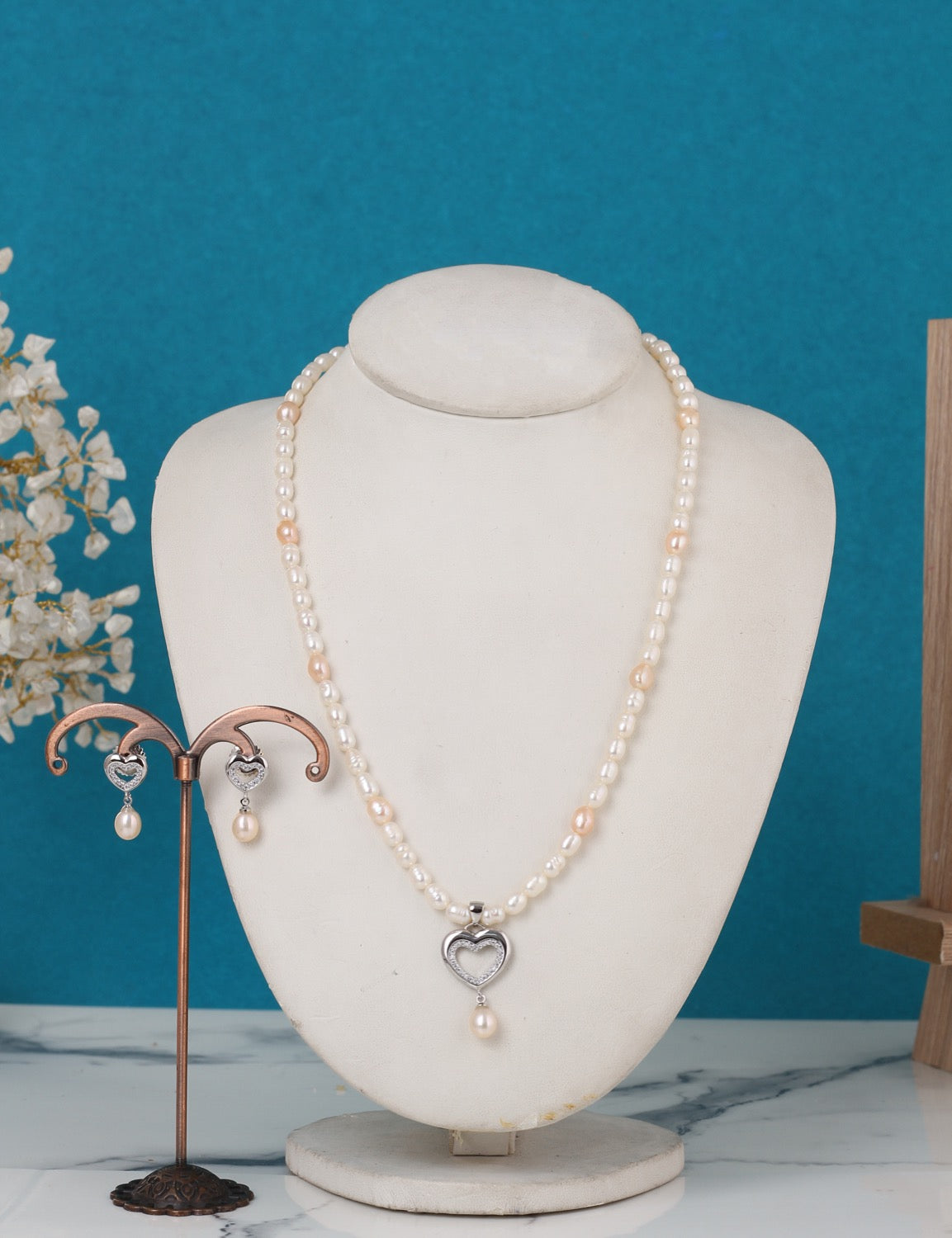 Authentic Natural Freshwater Single String Real Pearl Necklace Set With Certificate(D.No ADPRLS3151)