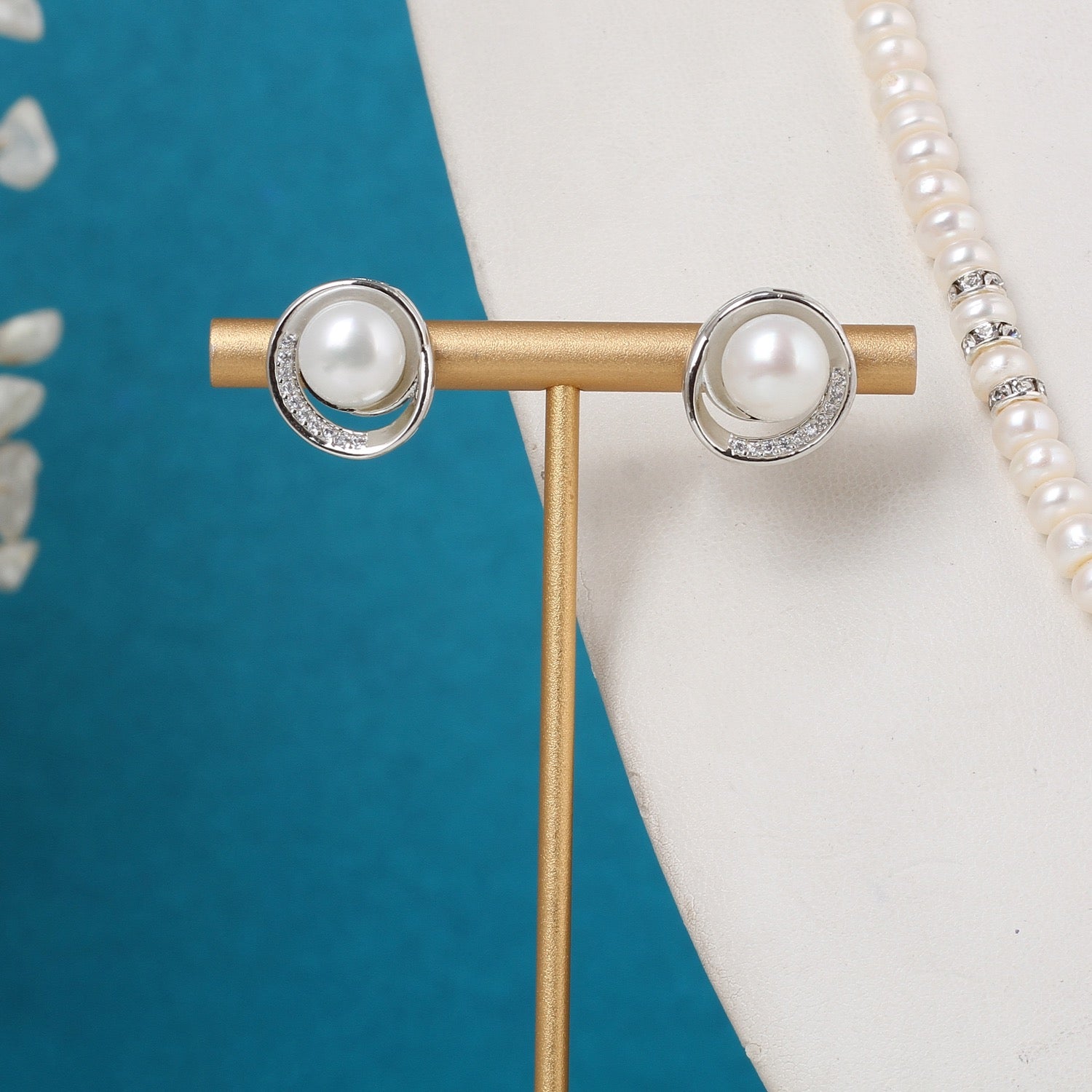 Natural Freshwater Single String Real Pearl Necklace Set With Certificate(D.No ADPRLS3152)