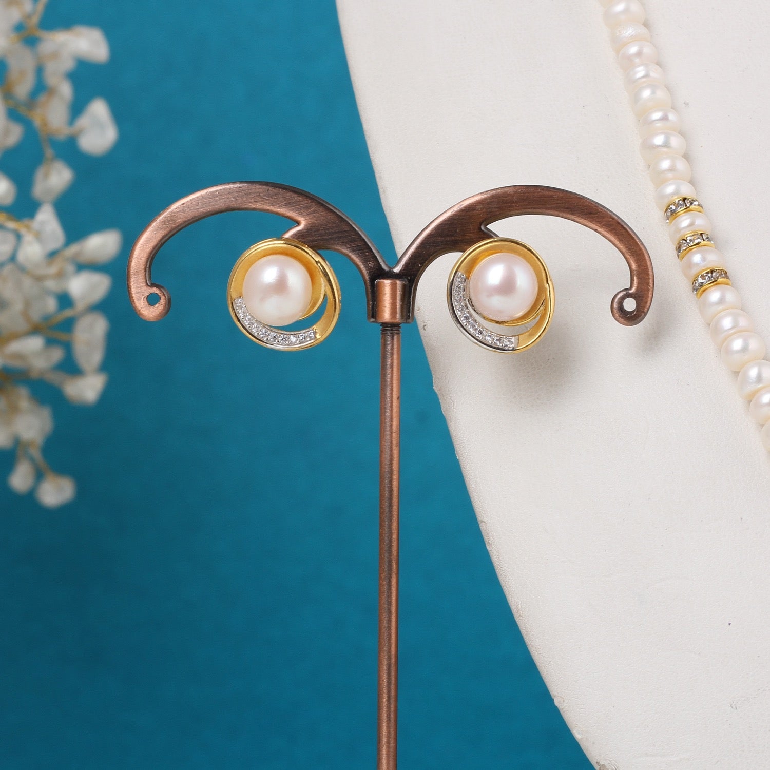Natural Freshwater Single String Real Pearl Necklace Set With Certificate(D.No ADPRLS3153)