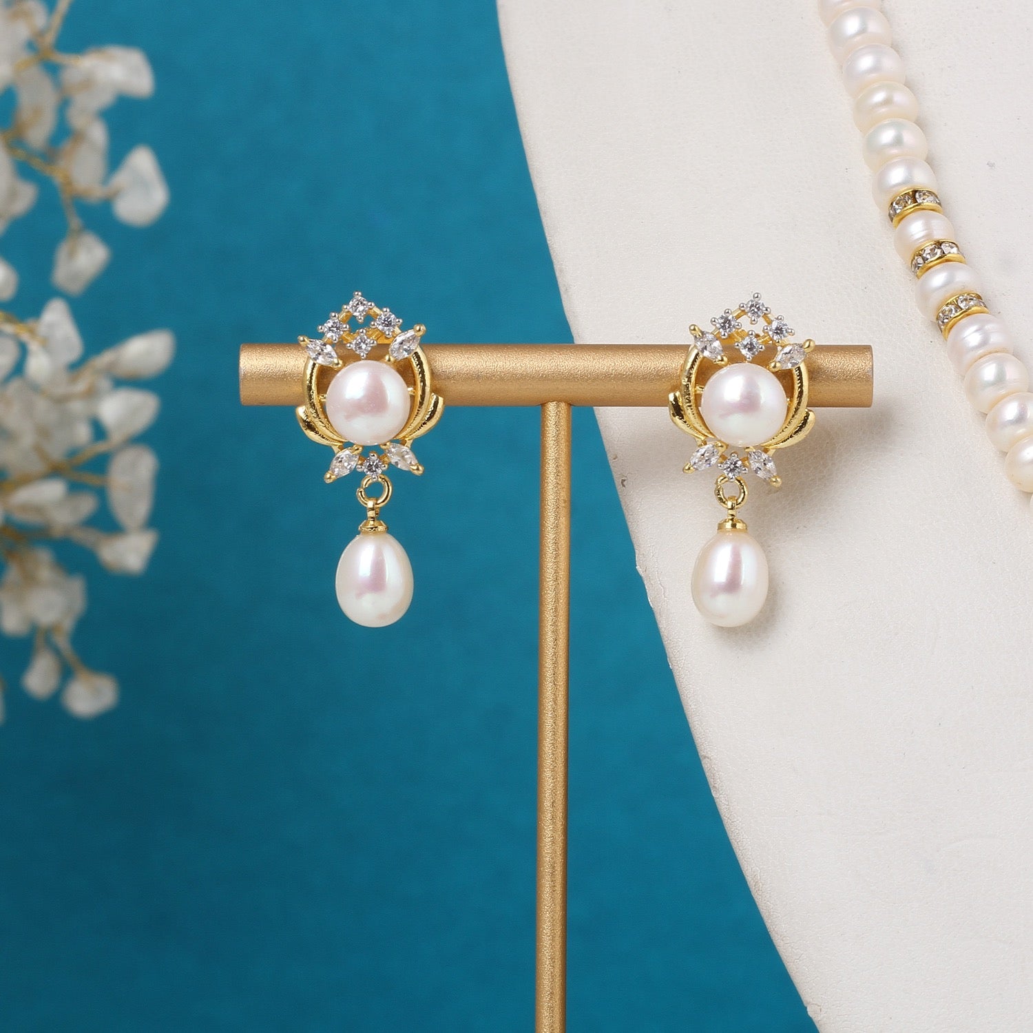 Real Natural Freshwater Single String Pearl Necklace Set With Certificate(D.No ADPRLS3158)