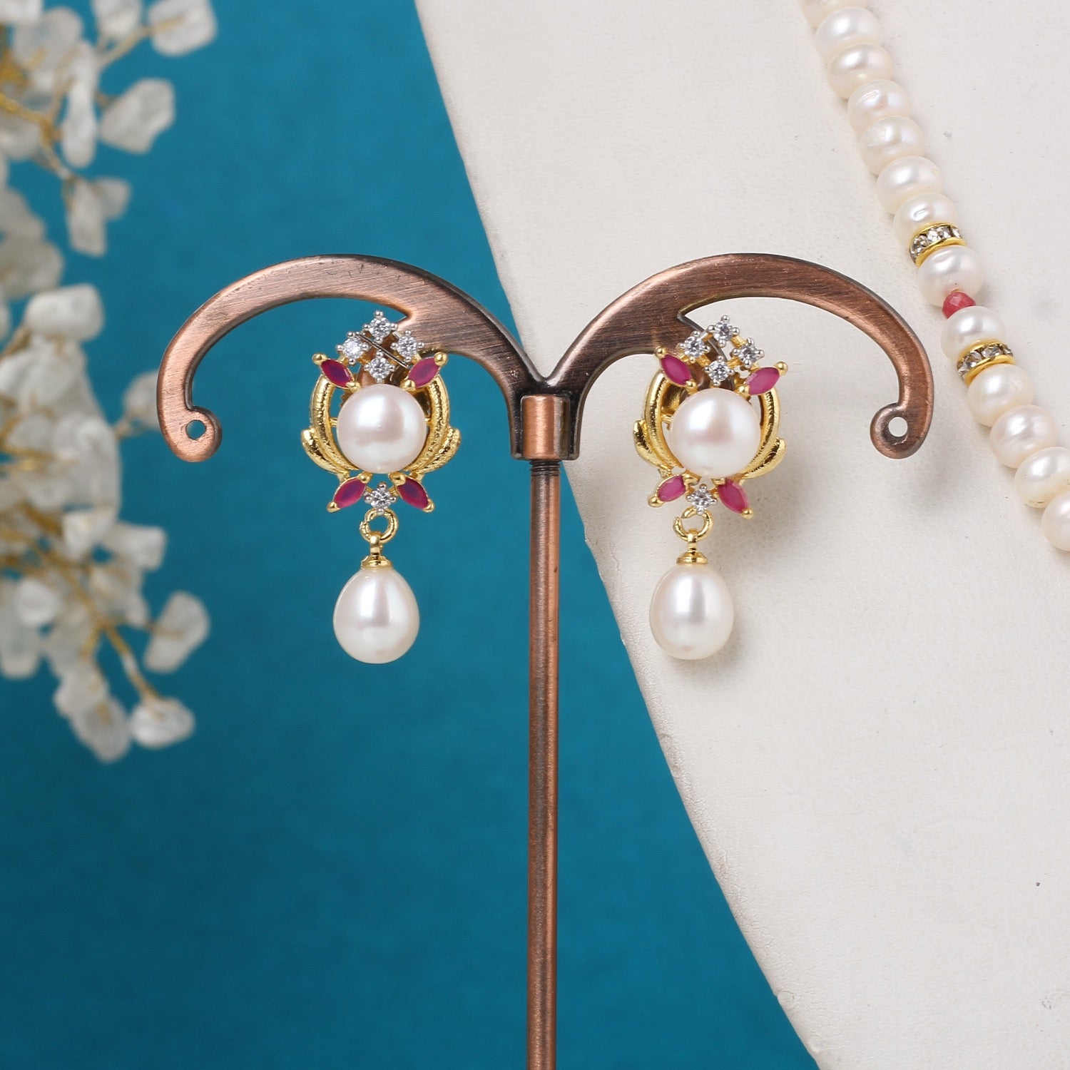 Real Natural Freshwater Single String Pearl Necklace Set With Certificate(D.No ADPRLS3159)