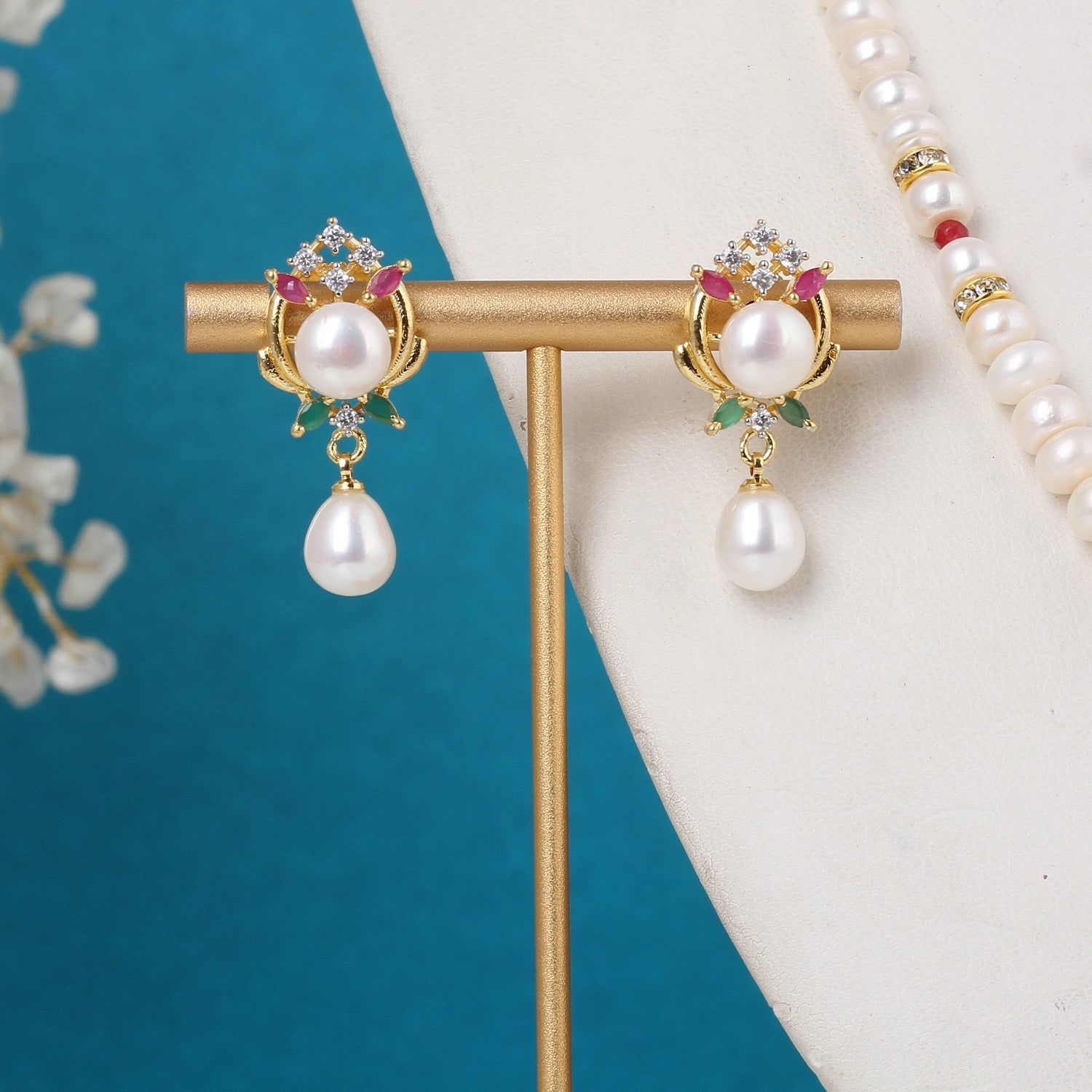 Real Natural Freshwater Single String Pearl Necklace Set With Certificate(D.No ADPRLS3161)