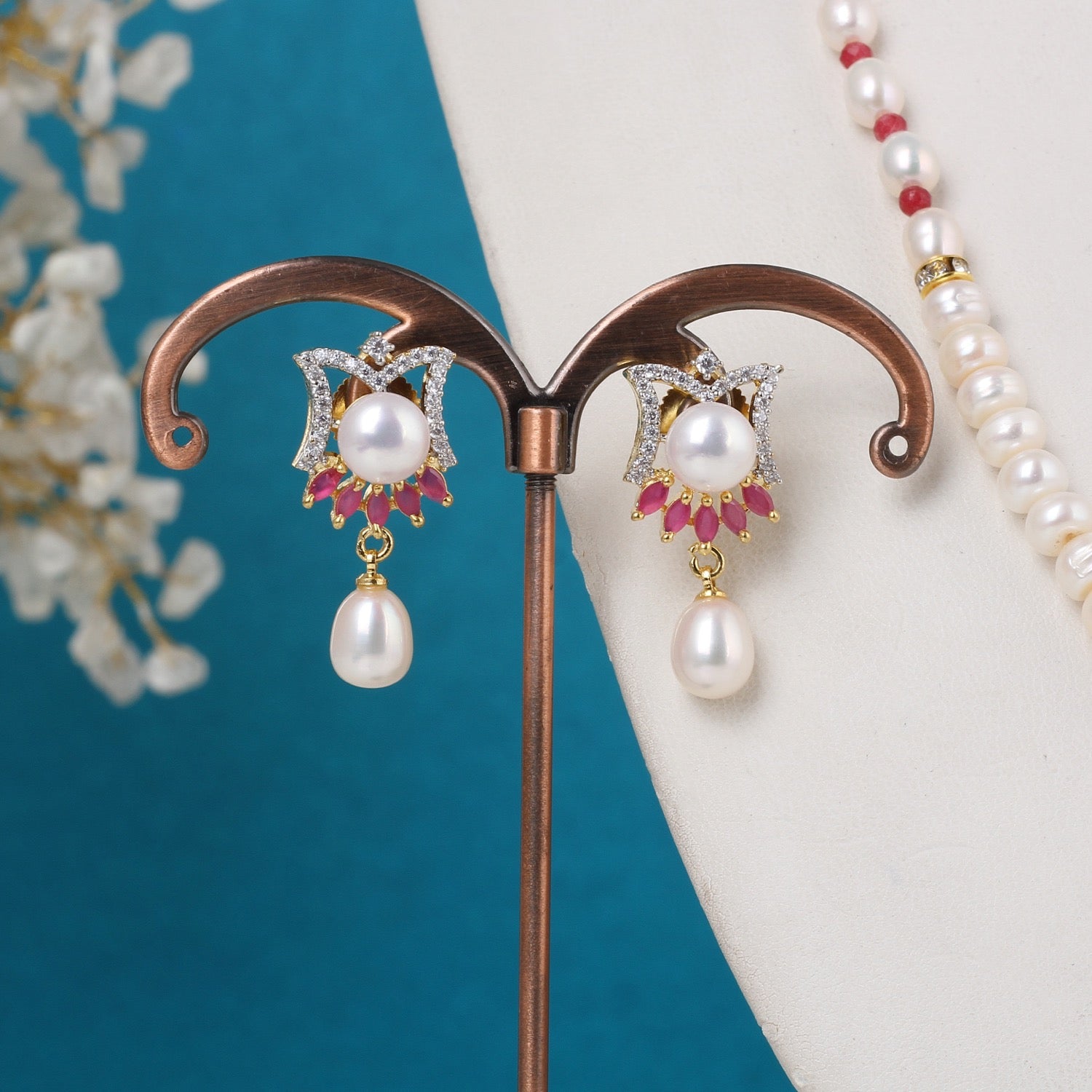 Real Natural Freshwater Single String Pearl Necklace Set With Certificate(D.No ADPRLS3162)