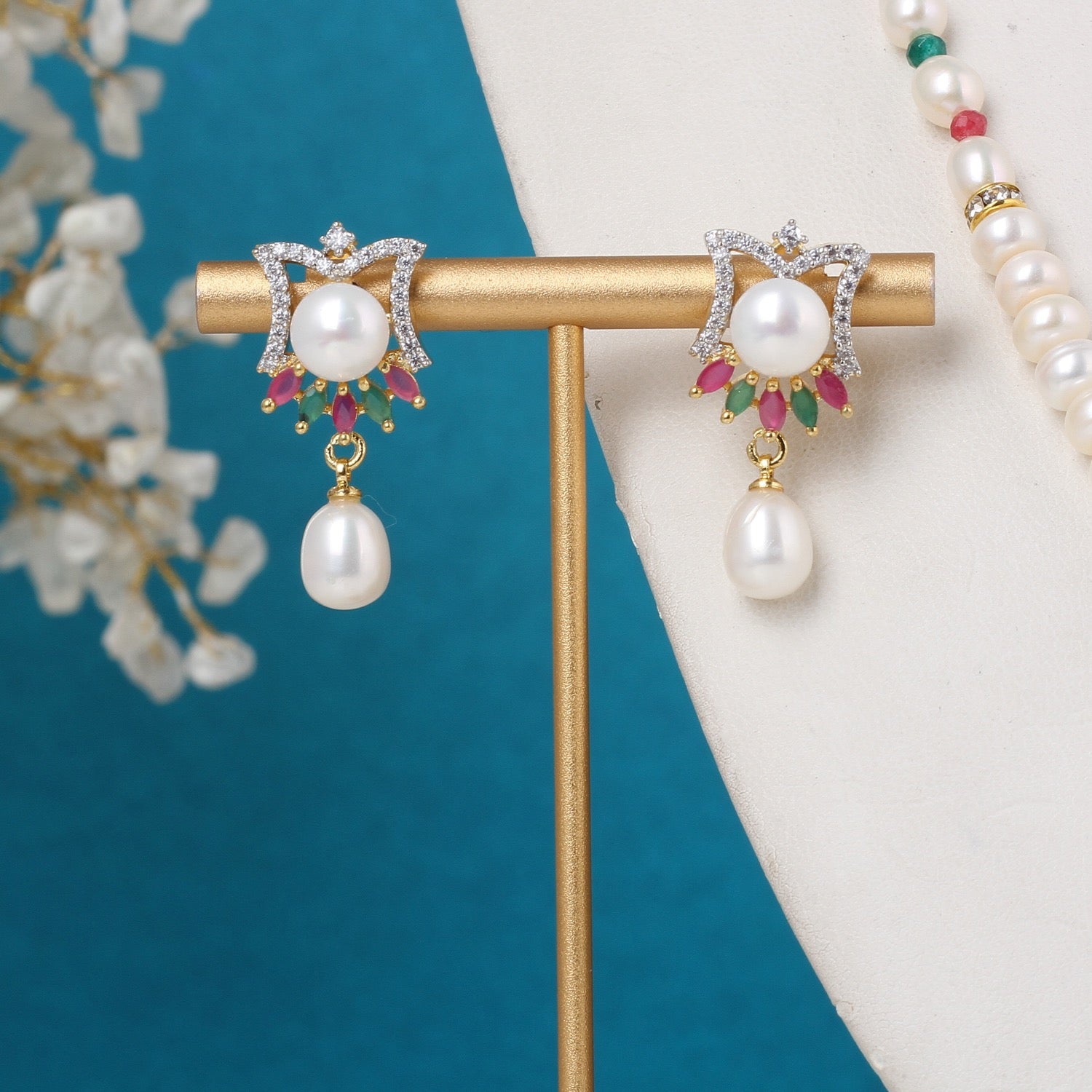 Real Natural Freshwater Single String Pearl Necklace Set With Certificate(D.No ADPRLS3163)