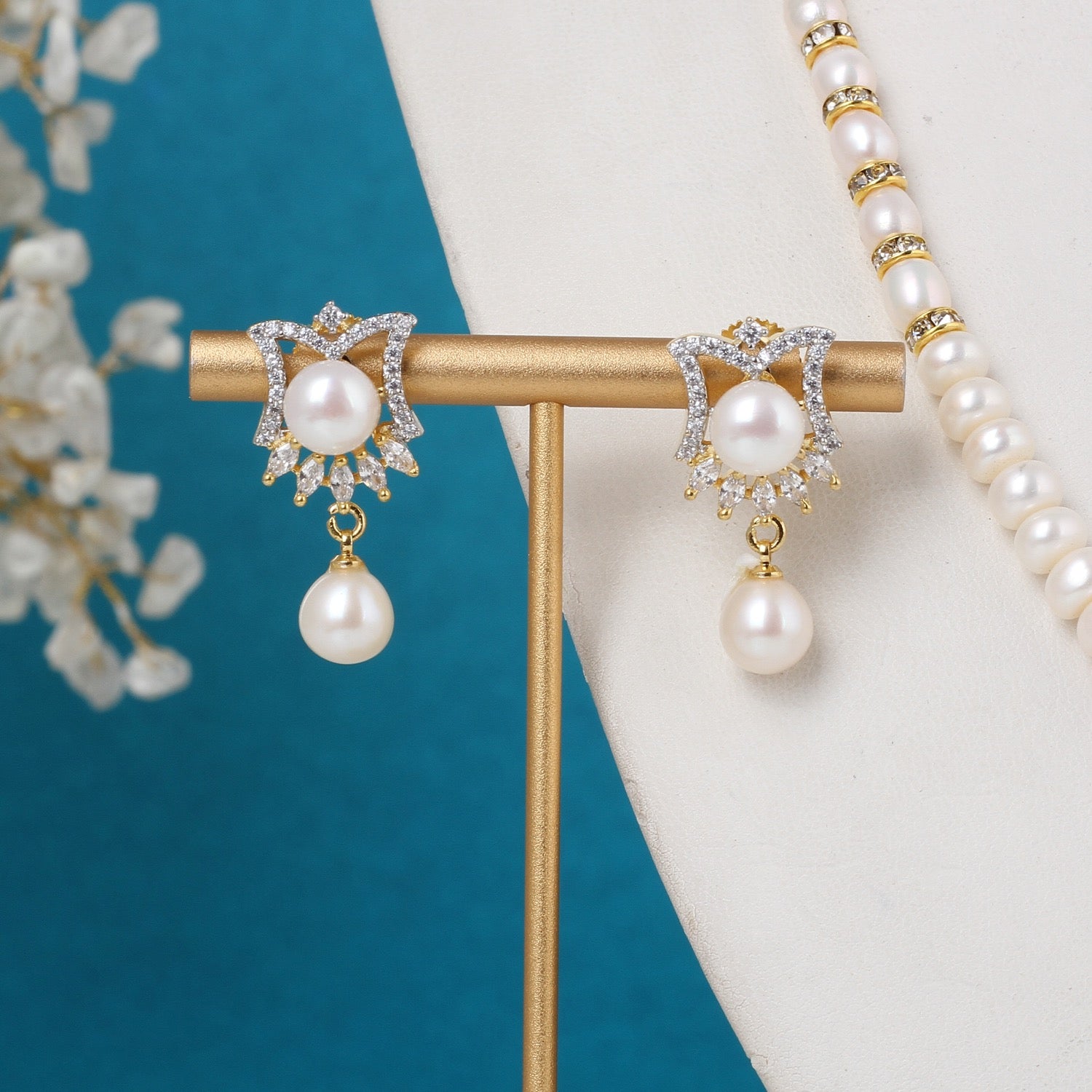 Real Natural Freshwater Single String Pearl Necklace Set With Certificate(D.No ADPRLS3165)