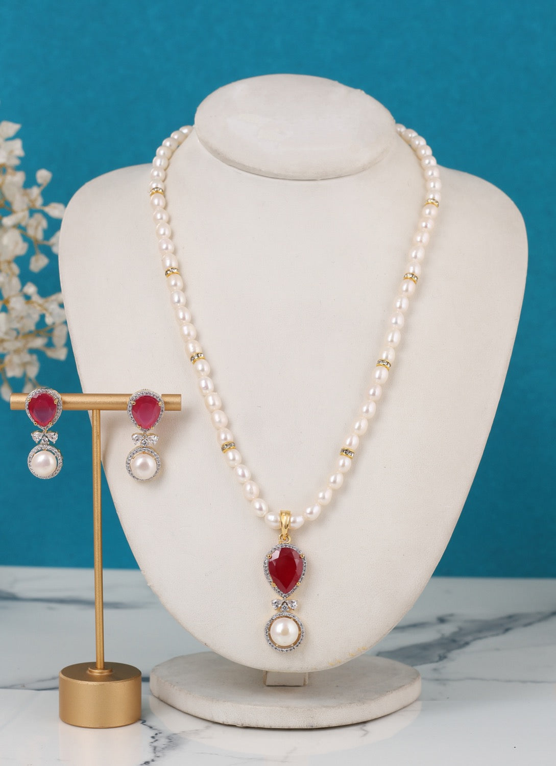 Single String Pearl Necklace Of Real Pearls Comes With Certificate(D.No ADPRLS3166)
