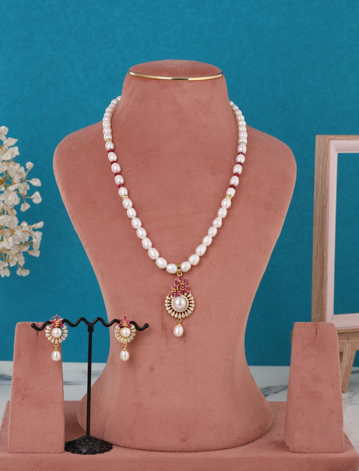 Single String Necklace Of Real Pearls Comes With Certificate(D.No ADPRLS3177)