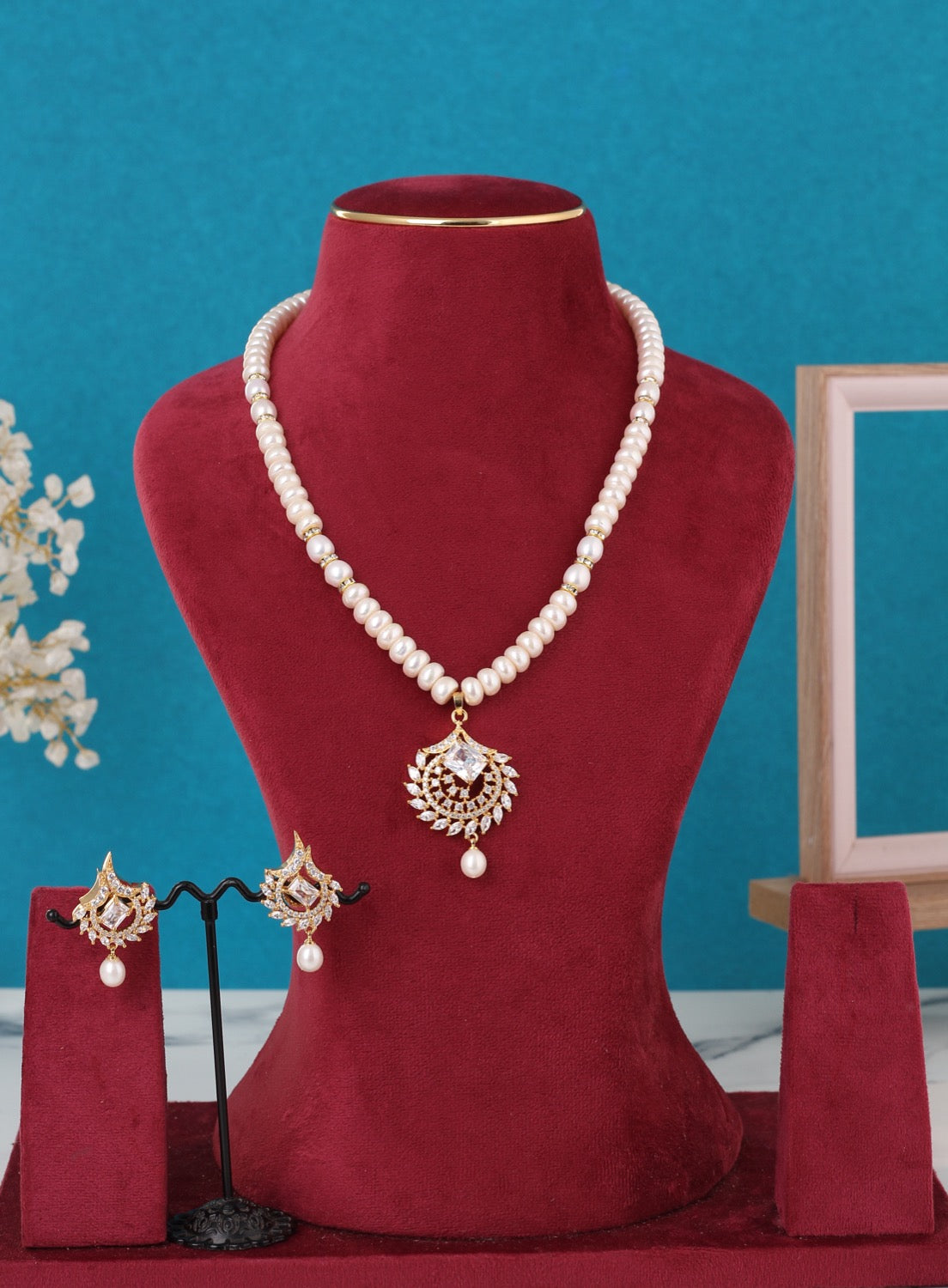 Single String Necklace Of Real Pearls Comes With Certificate(D.No ADPRLS3179)