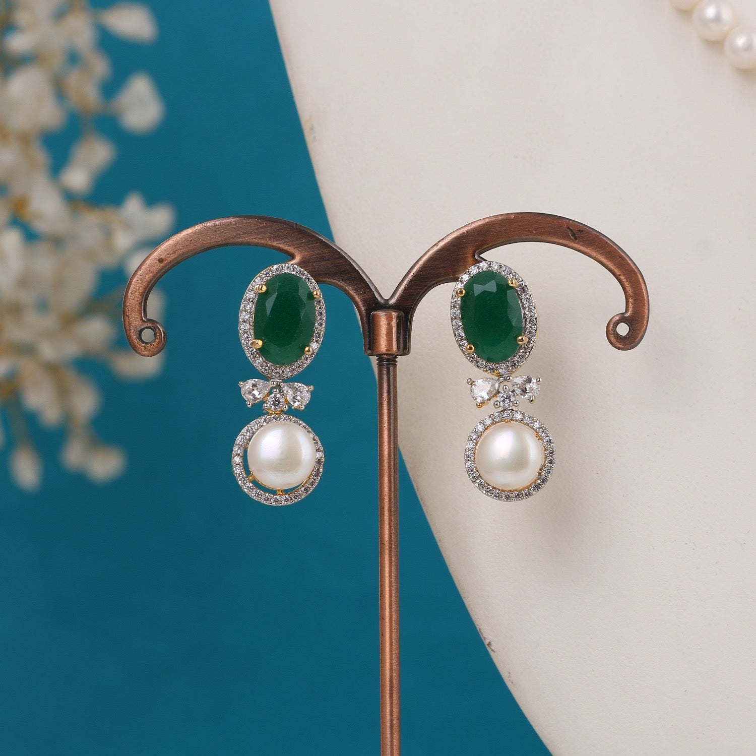 Single String Necklace Of Real Pearls Comes With CZ Pendant Set n Certificate(D.No ADPRLS3188)