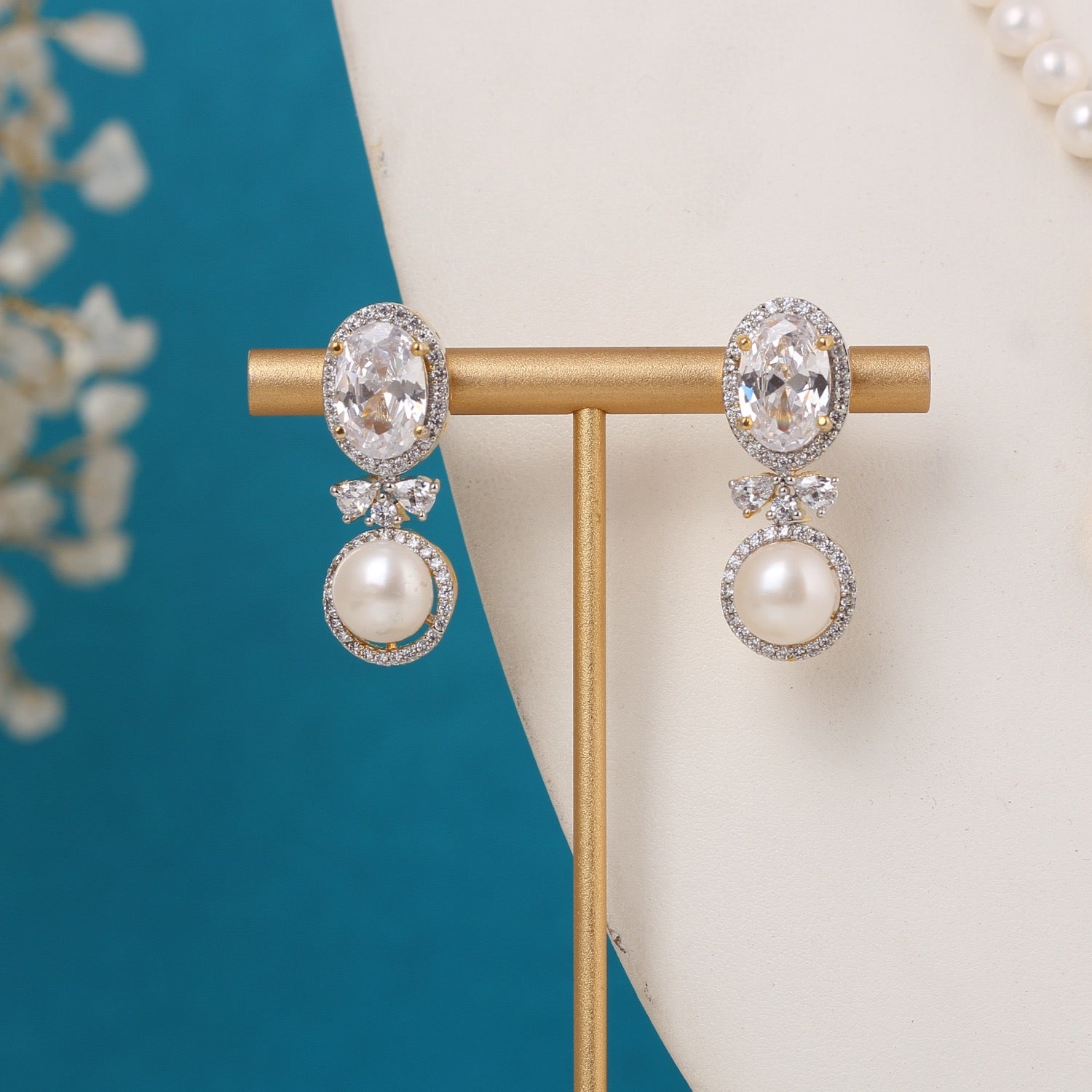 Single String Necklace Of Real Pearls Comes With CZ Pendant Set n Certificate(D.No ADPRLS3189)