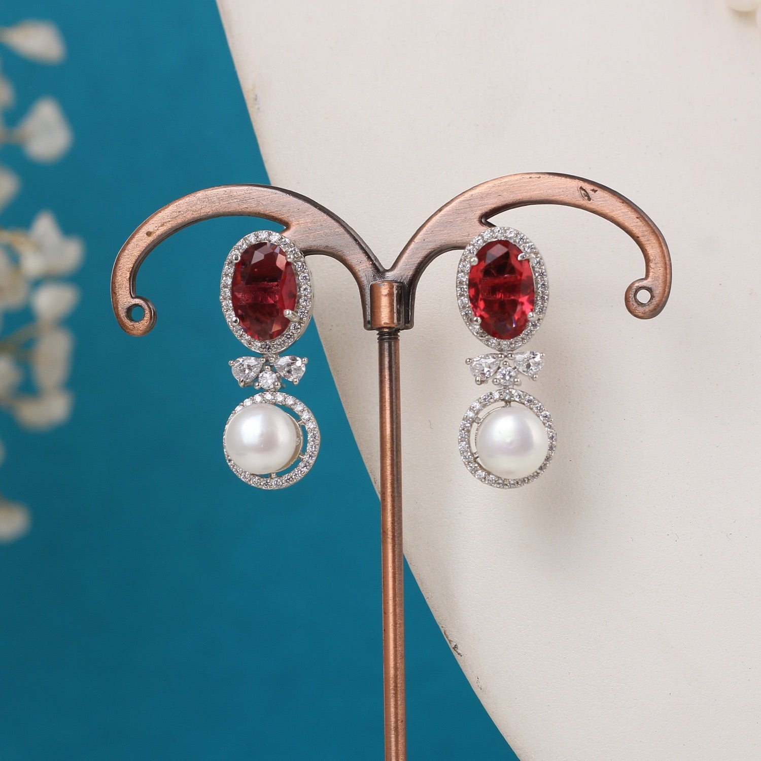 Single String Necklace Of Real Pearls Comes With CZ Pendant Set n Certificate(D.No ADPRLS3190)