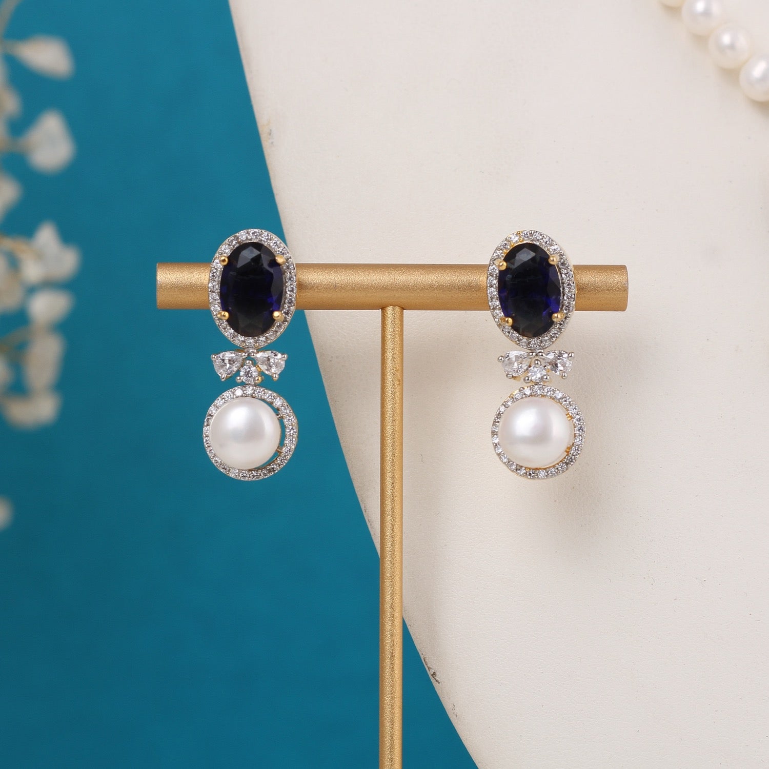 Single String Necklace Of Real Pearls Comes With CZ Pendant Set n Certificate(D.No ADPRLS3191)