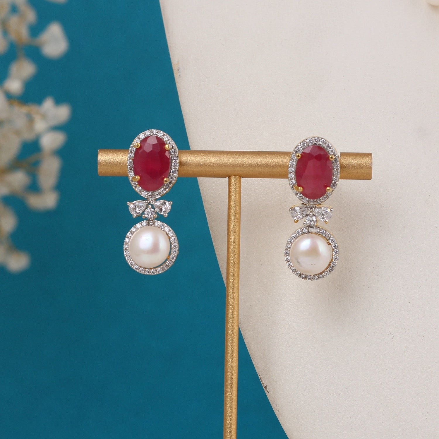 Single String Necklace Of Real Pearls Comes With CZ Pendant Set n Certificate(D.No ADPRLS3192)