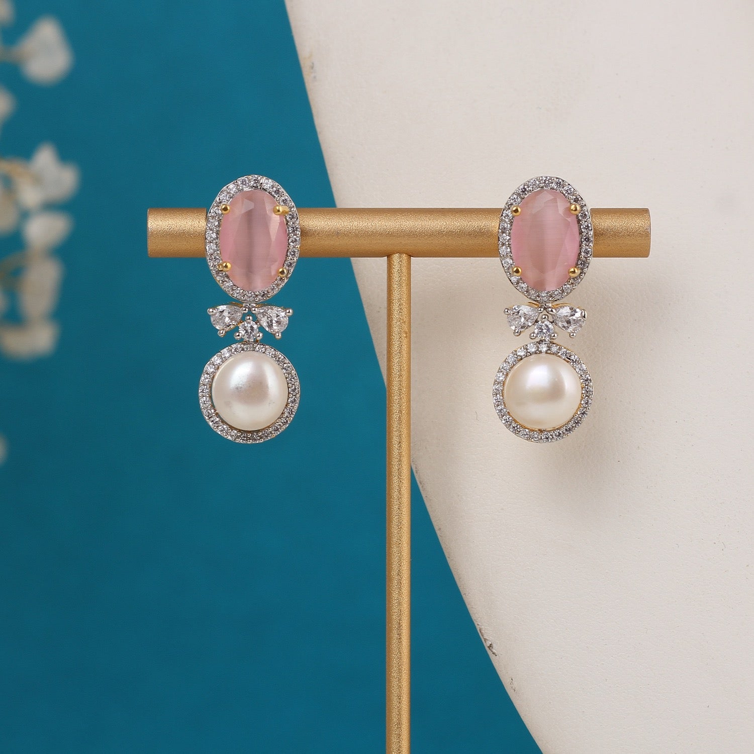 Single String Necklace Of Real Pearls Comes With CZ Pendant Set n Certificate(D.No ADPRLS3194)