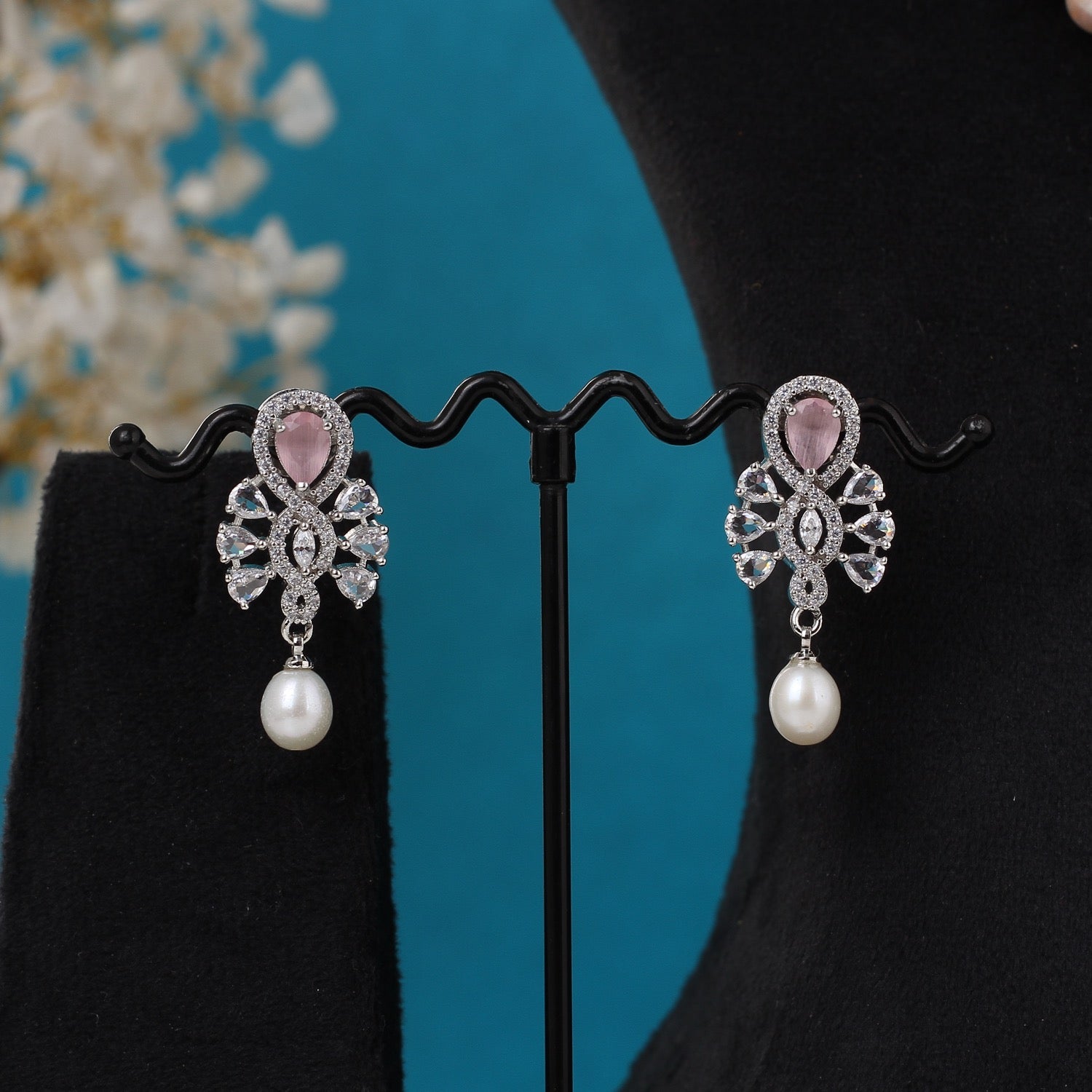 Single String Necklace Of Real Pearls Comes With CZ Pendant Set n Certificate(D.No ADPRLS3198)