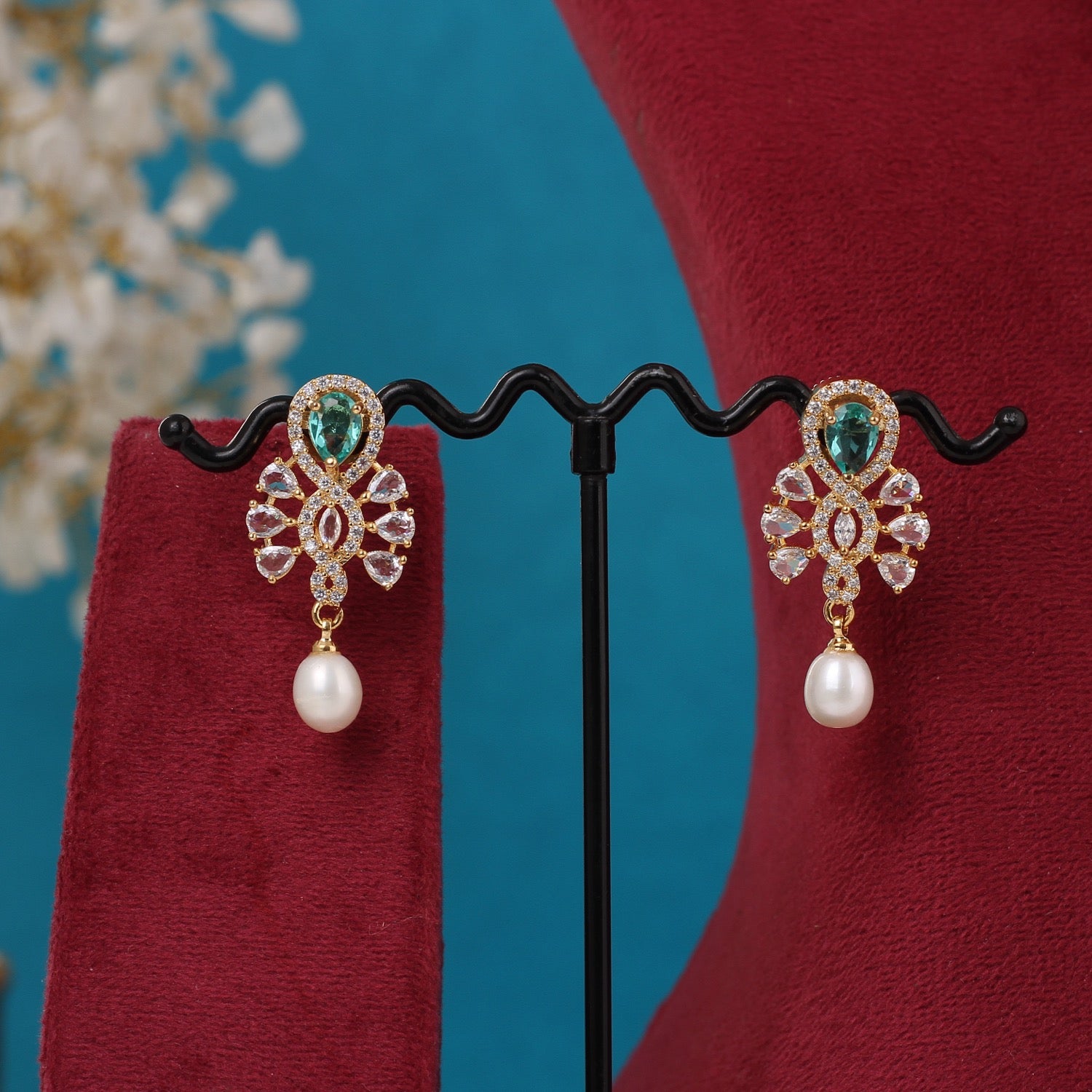 Single String Necklace Of Real Pearls Comes With CZ Pendant Set n Certificate(D.No ADPRLS3201)