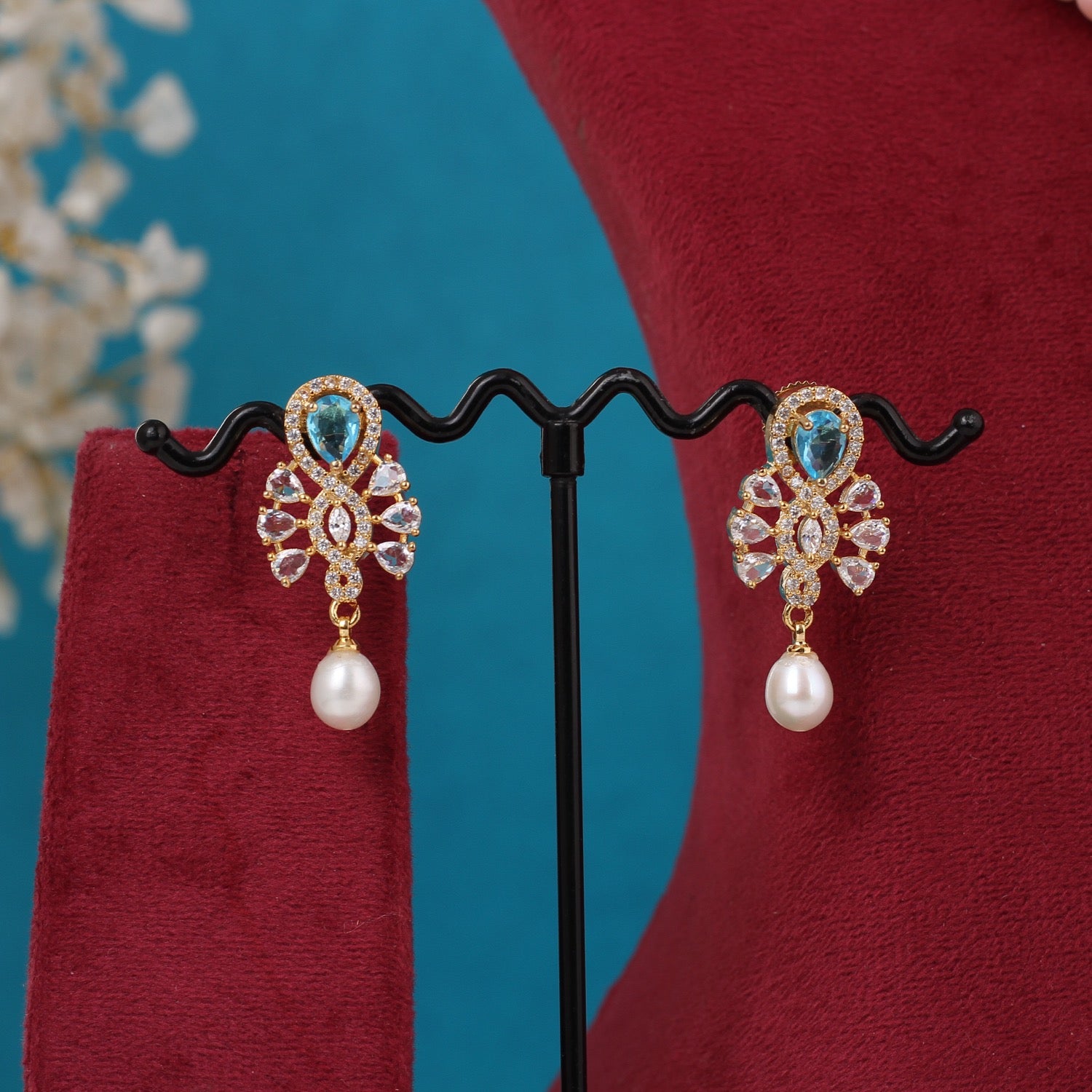Single String Necklace Of Real Pearls Comes With CZ Pendant Set n Certificate(D.No ADPRLS3203)
