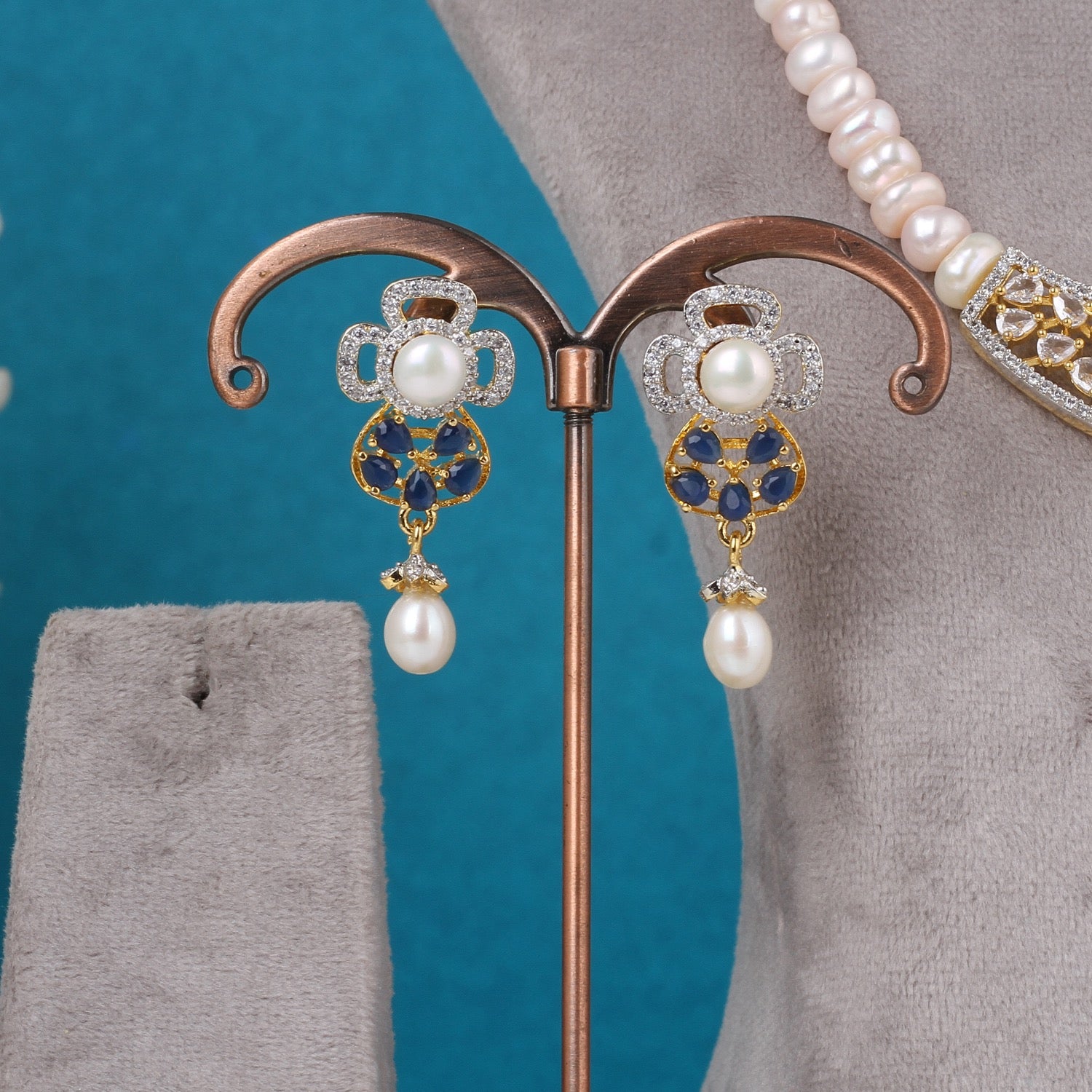 Real Pearls String Comes With CZ Pendant Set n Certificate(D.No ADPRLS3213)