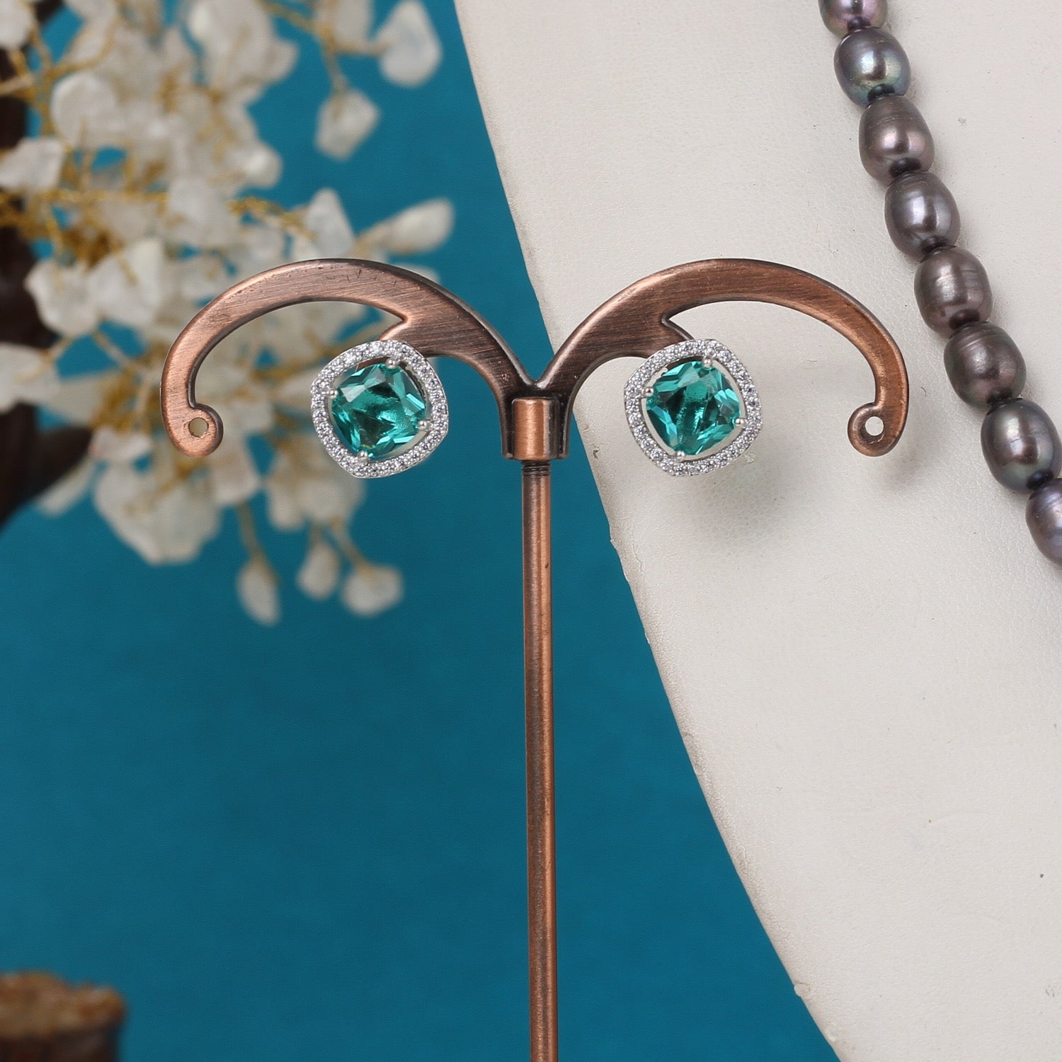 Real Pearls Coloured String Comes With Beautiful Small CZ Stone Pendant Set n Certificate(D.No ADPRLS3216)