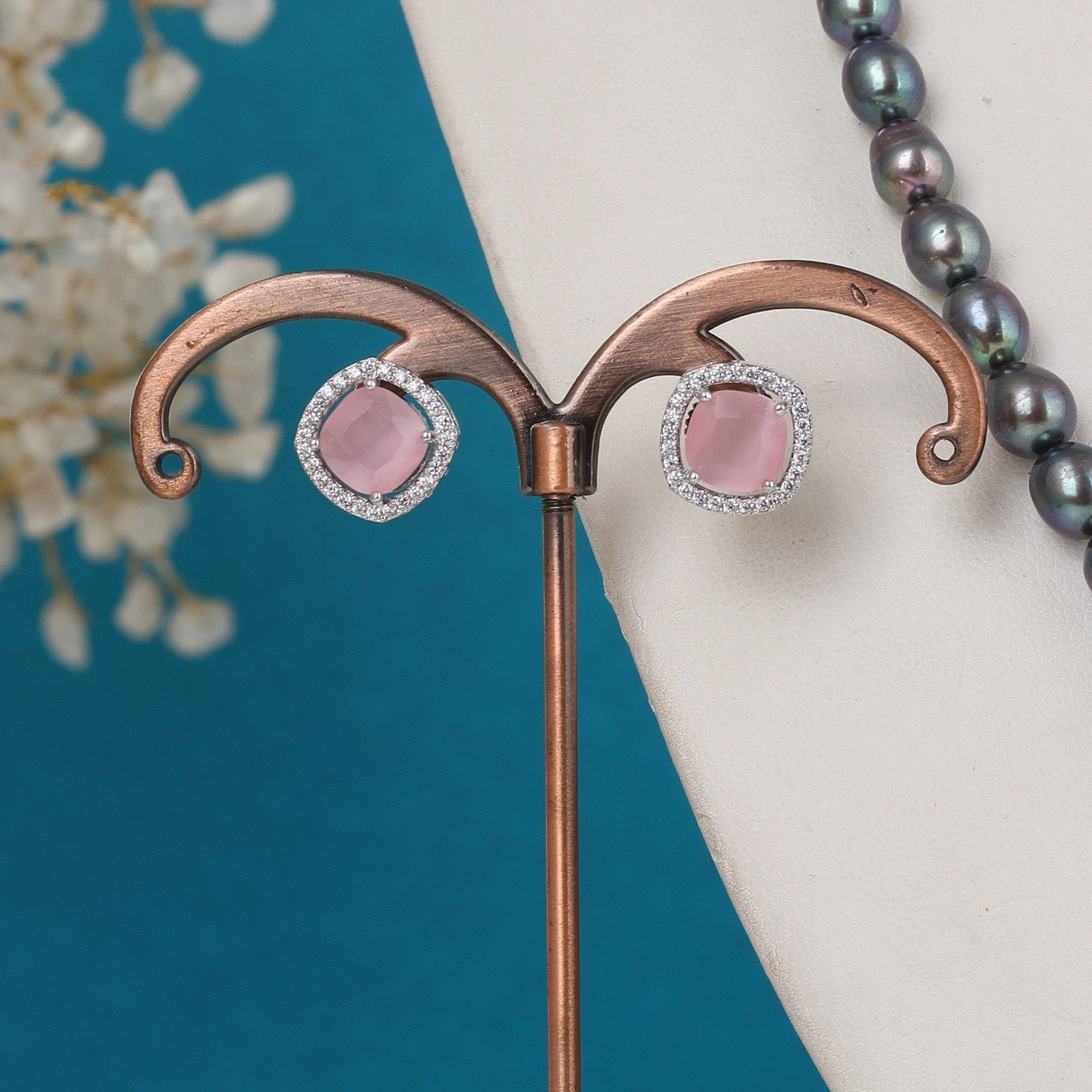 Real Pearls Coloured String Comes With Beautiful Small CZ Stone Pendant Set n Certificate(D.No ADPRLS3218)