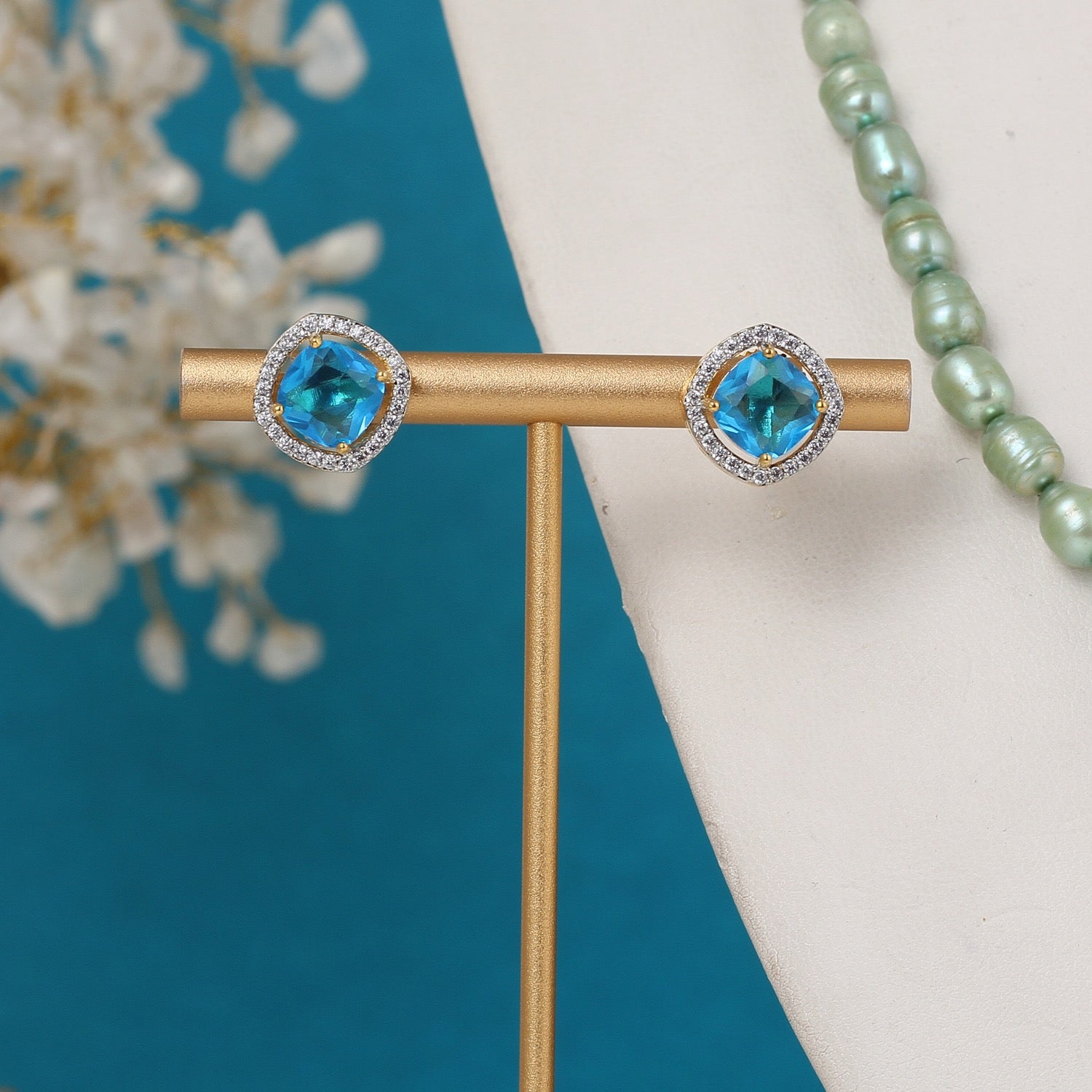 Real Pearls Coloured String Comes With Beautiful Small CZ Stone Pendant Set n Certificate(D.No ADPRLS3219)