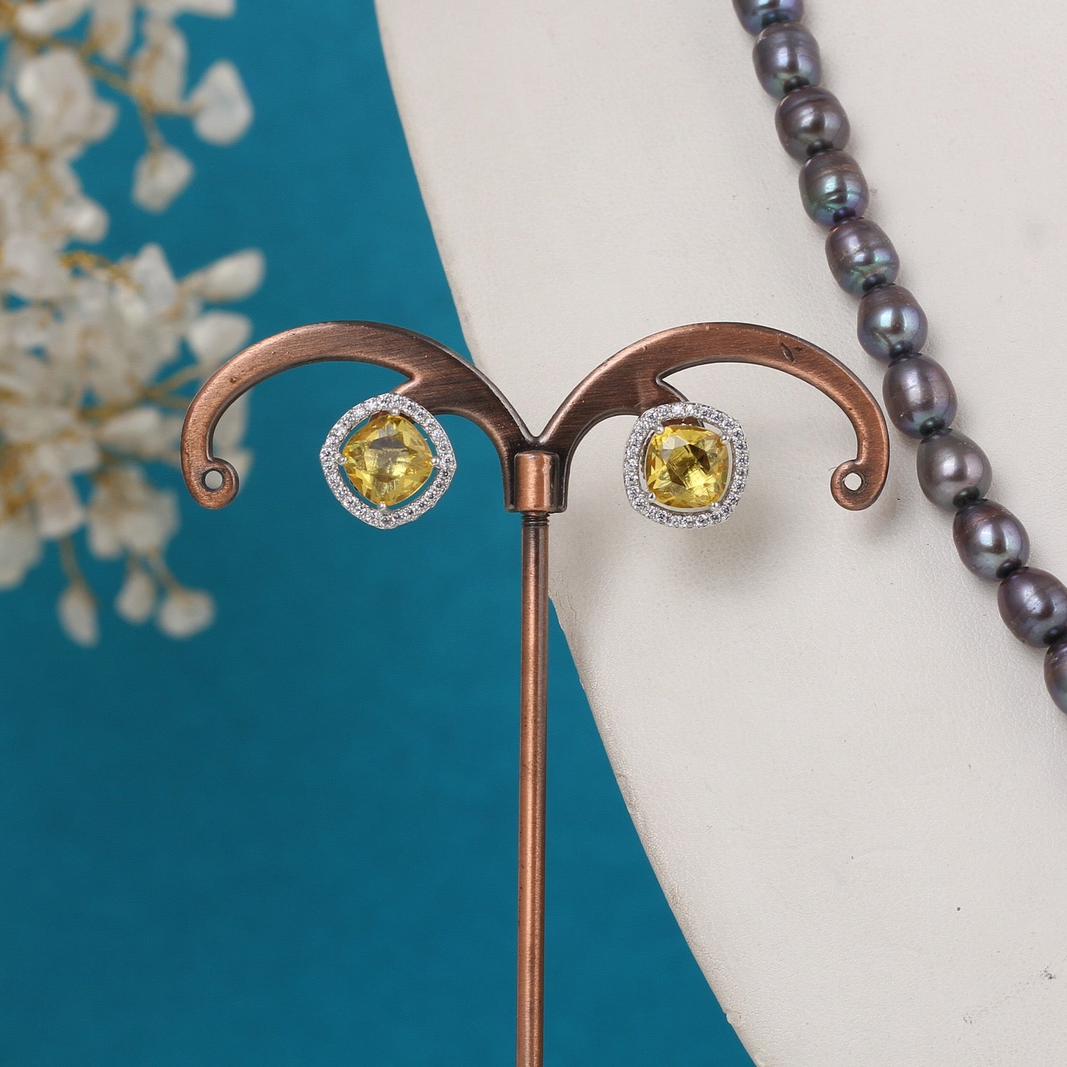 Real Pearls Coloured String Comes With Beautiful Small CZ Stone Pendant Set n Certificate(D.No ADPRLS3220)