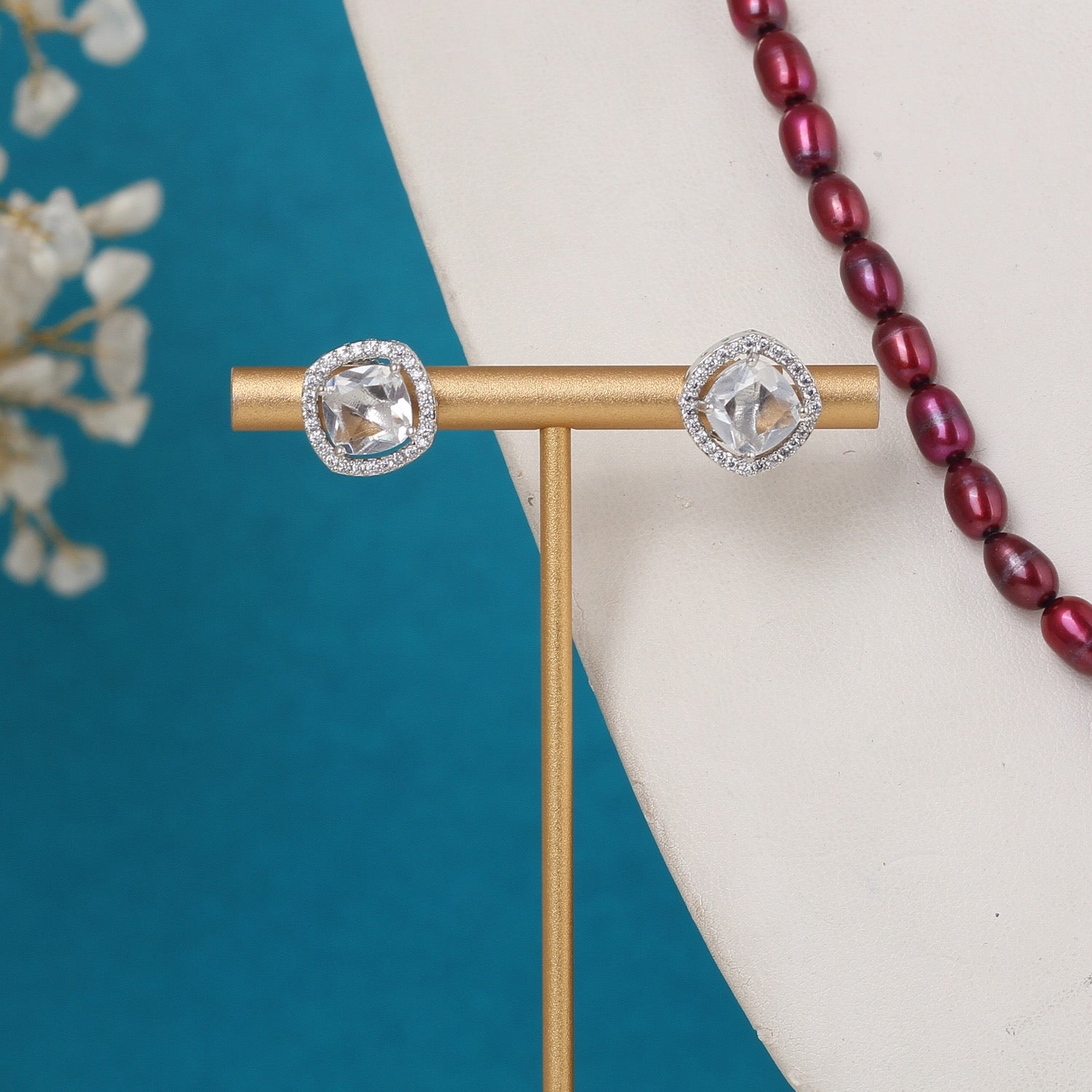 Real Pearls Coloured String Comes With Beautiful Small CZ Stone Pendant Set n Certificate(D.No ADPRLS3221)